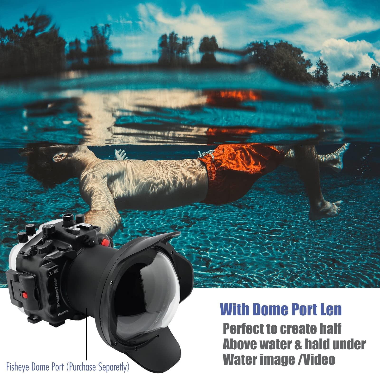 Sea frogs Seafrogs Underwater Housing for Sony A7iii A7riii +WA005F Dome port Kit [40m/130ft] Waterproof Case with 6" Dome for Sony A7r3 A7m3+ 16-35mm F4, 28-70mm F3.5-5.6