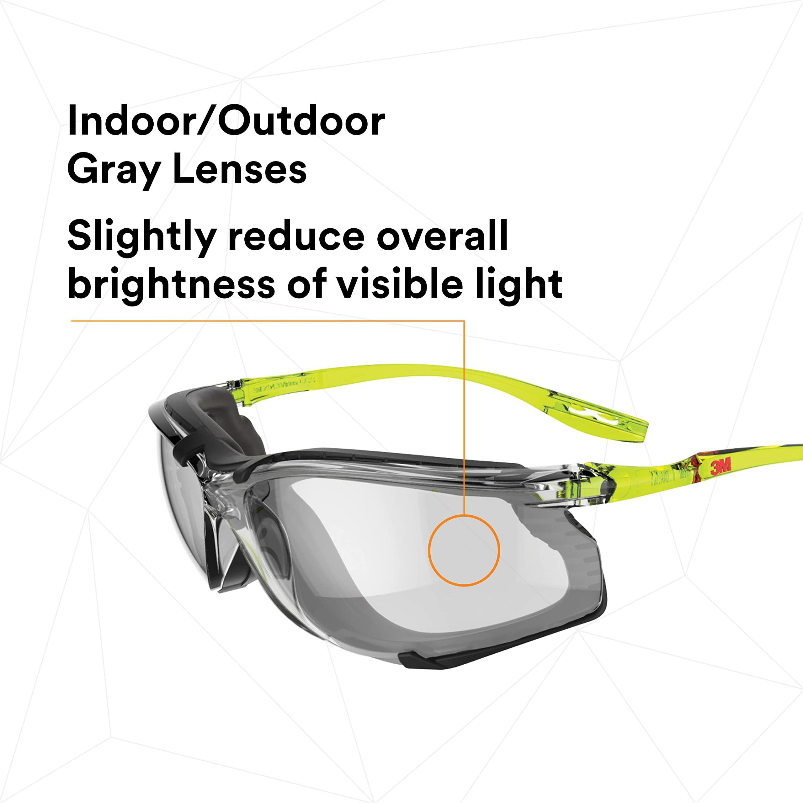 3M 3M Safety Glasses, Solus CCS Series, ANSI Z87, Scotchgard Anti-Fog Coating, Gray I/O Lens, Corded Ear Plug Control System, Removable Foam Gasket, SCCS07SGAF-GRN-F