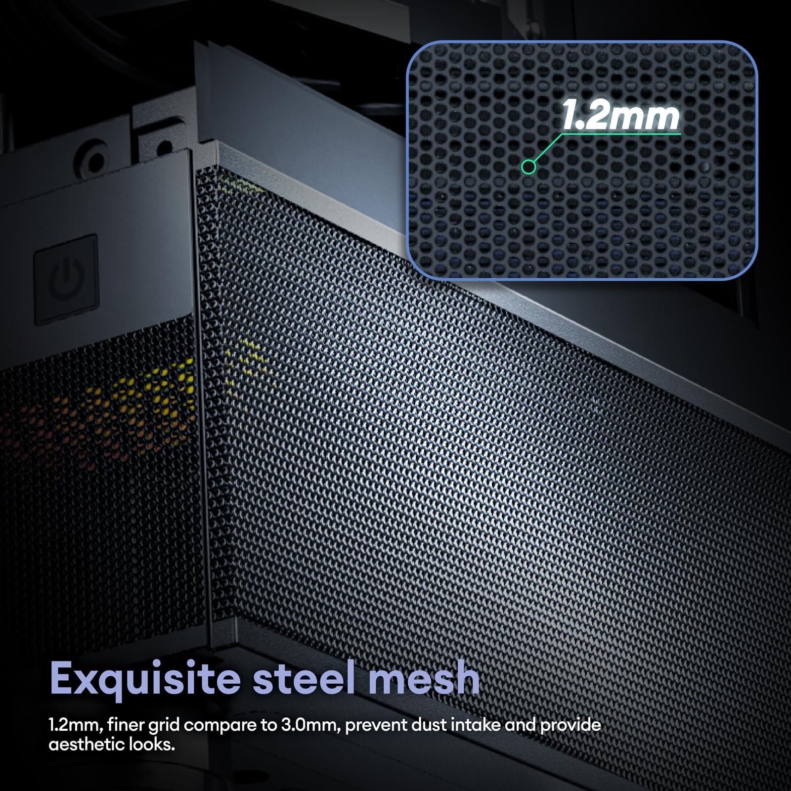 Okinos Okinos Aqua 3, Micro ATX Case, MATX PC Case with 3 X 120mm 3-Pin ARGB Fan Pre-Installed, Panoramic View Tempered Glass Front & Side Panel, with Type C Port, White