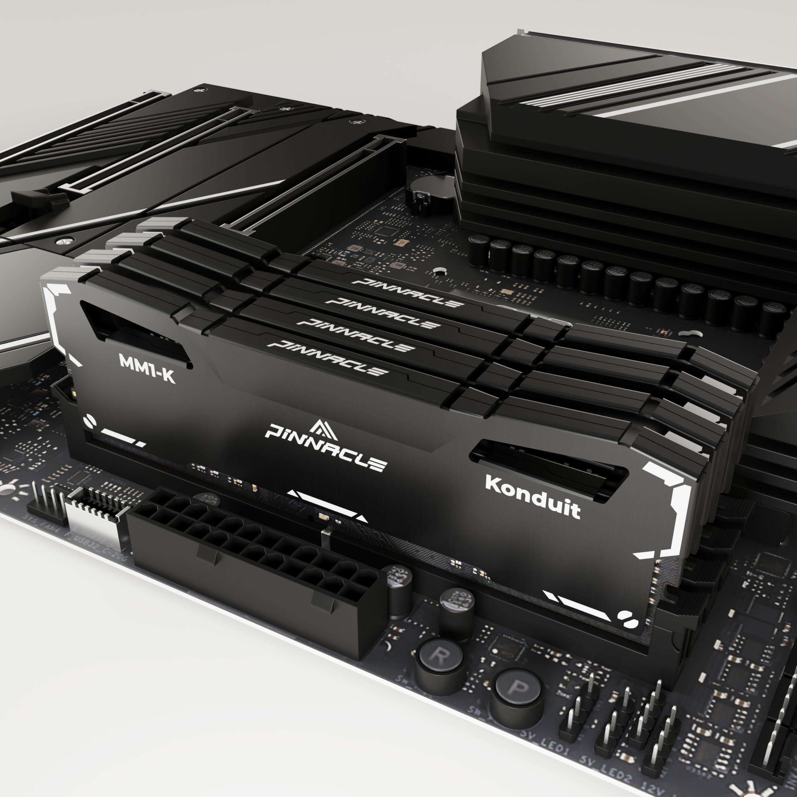 Timetec Timetec Pinnacle Konduit 32GB KIT(2x16GB) DDR4 3200MHz PC4-25600 CL16-18-18-38 XMP2.0 Overclocking 1.35V Dual Rank Compatible for AMD and Intel Desktop Gaming PC Memory Module - Black