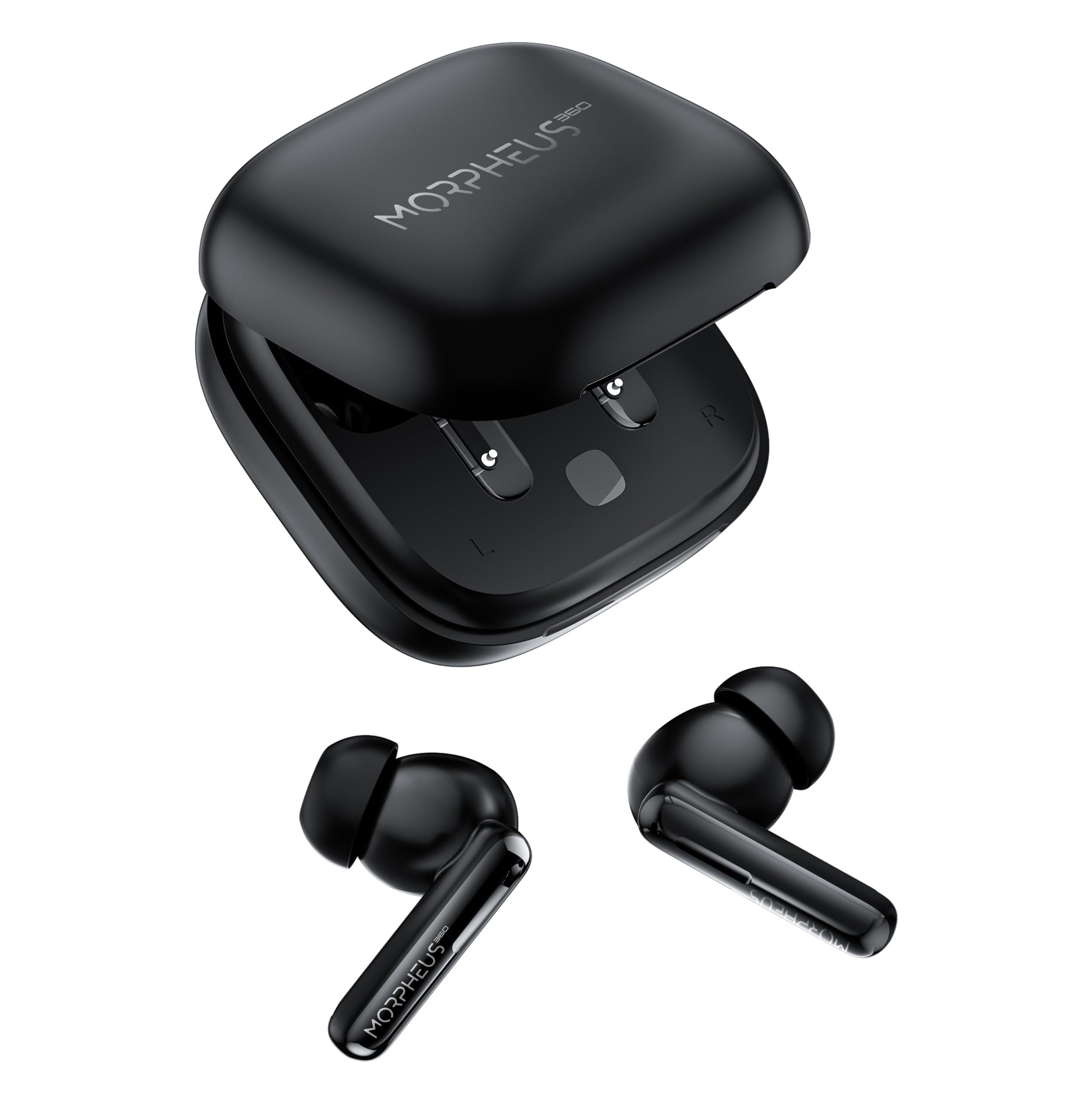 Morpheus 360 Morpheus 360 Nemesis ANC Wireless Noise Canceling Headphones TW2750B, Bluetooth in Ear Earphones, Magnetic Charging Case, 30H Playtime, Pure Black