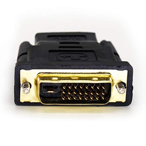 MulticoloredLED HDMI to DVI Adapter Gold Plated 1080P DVI Male to HDMI Female Converter Bi-Directional 24+1 DVI-D Port Converter, Black (2 of Pack)