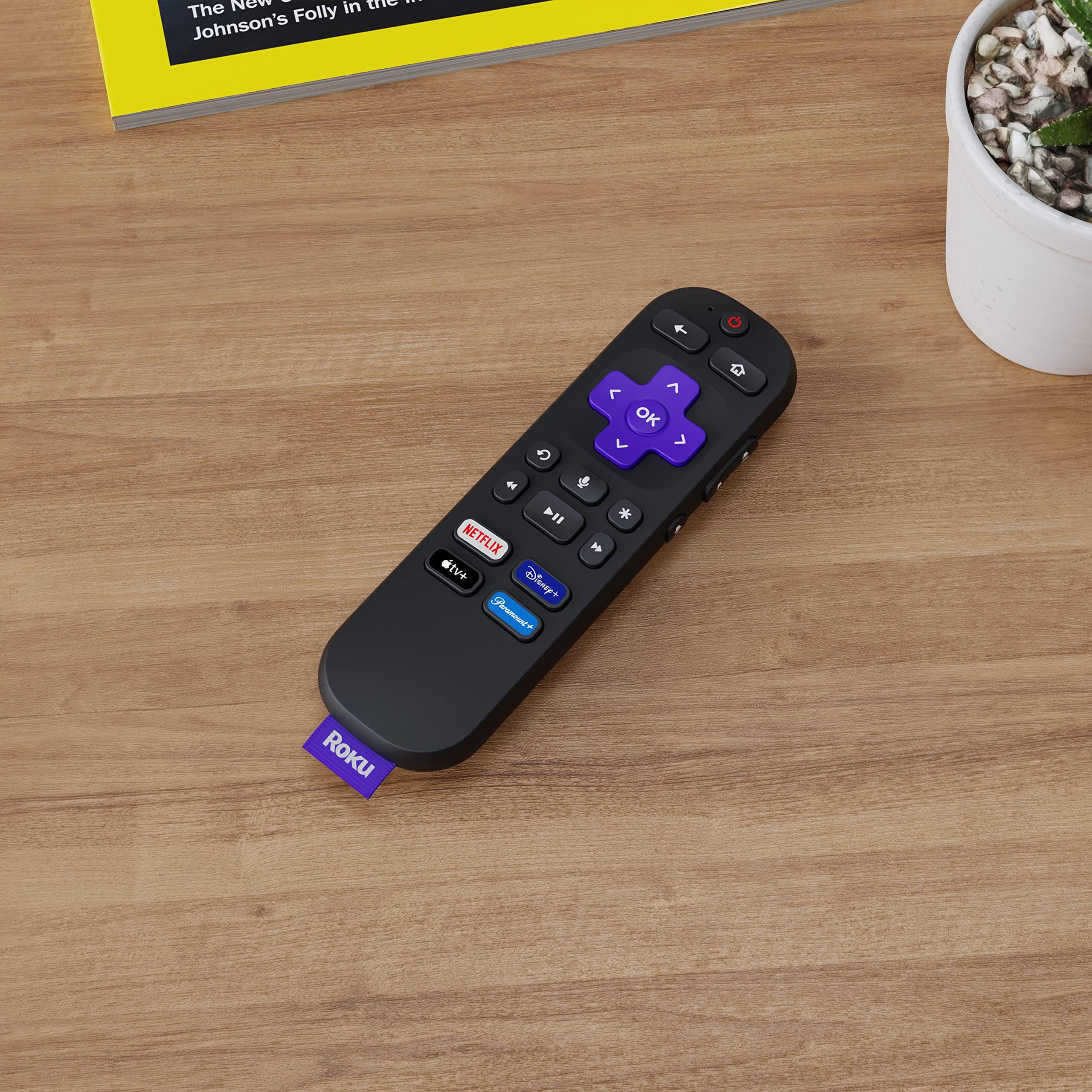 Roku Roku Voice Remote | TV Remote Control with Voice Control, TV Controls, Simple Setup, & Pre-Set App Shortcuts - Replacement Remote Compatible with Roku TV, Roku Players, & Roku Audio