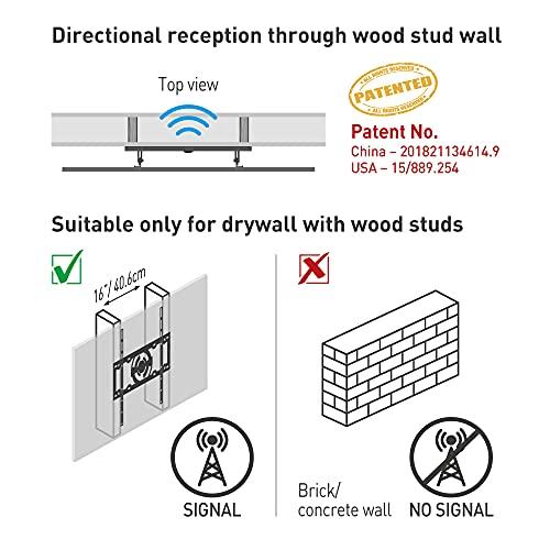 Barkan Barkan TV Wall Mount with Integrated HDTV Indoor Antenna Holds up to 110 lbs Auto Lock Patented Max Range 35 Mile Fits LED OLED LCD TVA31 Black 19 - 65 Tilt Antenna TV Mount