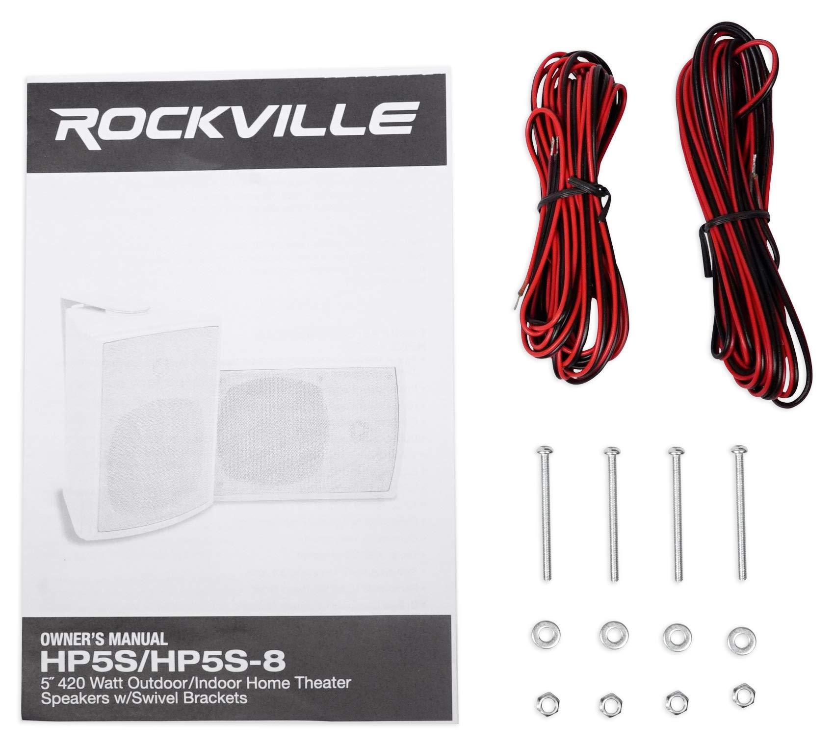Rockville Rockville (4) HP5S-8 5.25" Outdoor/Indoor Home Theater Speakers w/Swivel Bracket
