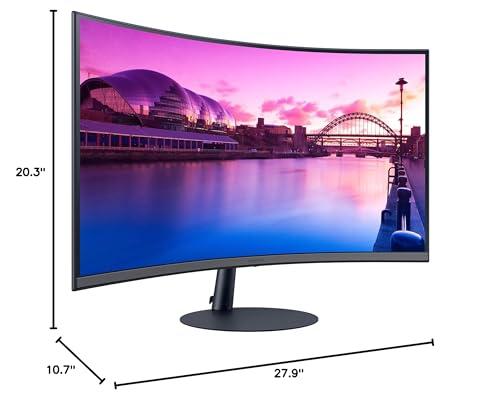 SAMSUNG SAMSUNG 32-Inch S39C Series FHD Curved Gaming Monitor, 75Hz, AMD FreeSync, Game Mode, Advanced Eye Comfort, Frameless Display, Built in Speakers, Slim Metal Stand, LS32C392EANXGO, 2023, Black
