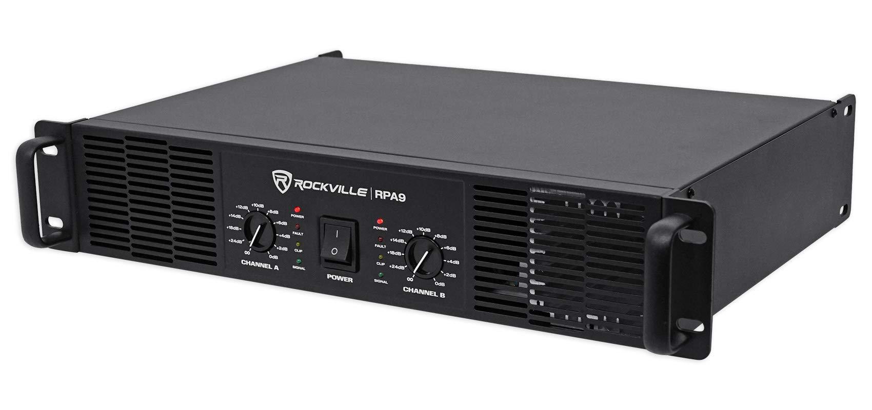 Rockville Rockville RPA9 3000W Peak / 800W RMS 2-Channel Power Amplifier, Rack Mountable - Perfect for Live Sound, Pro Audio, DJs
