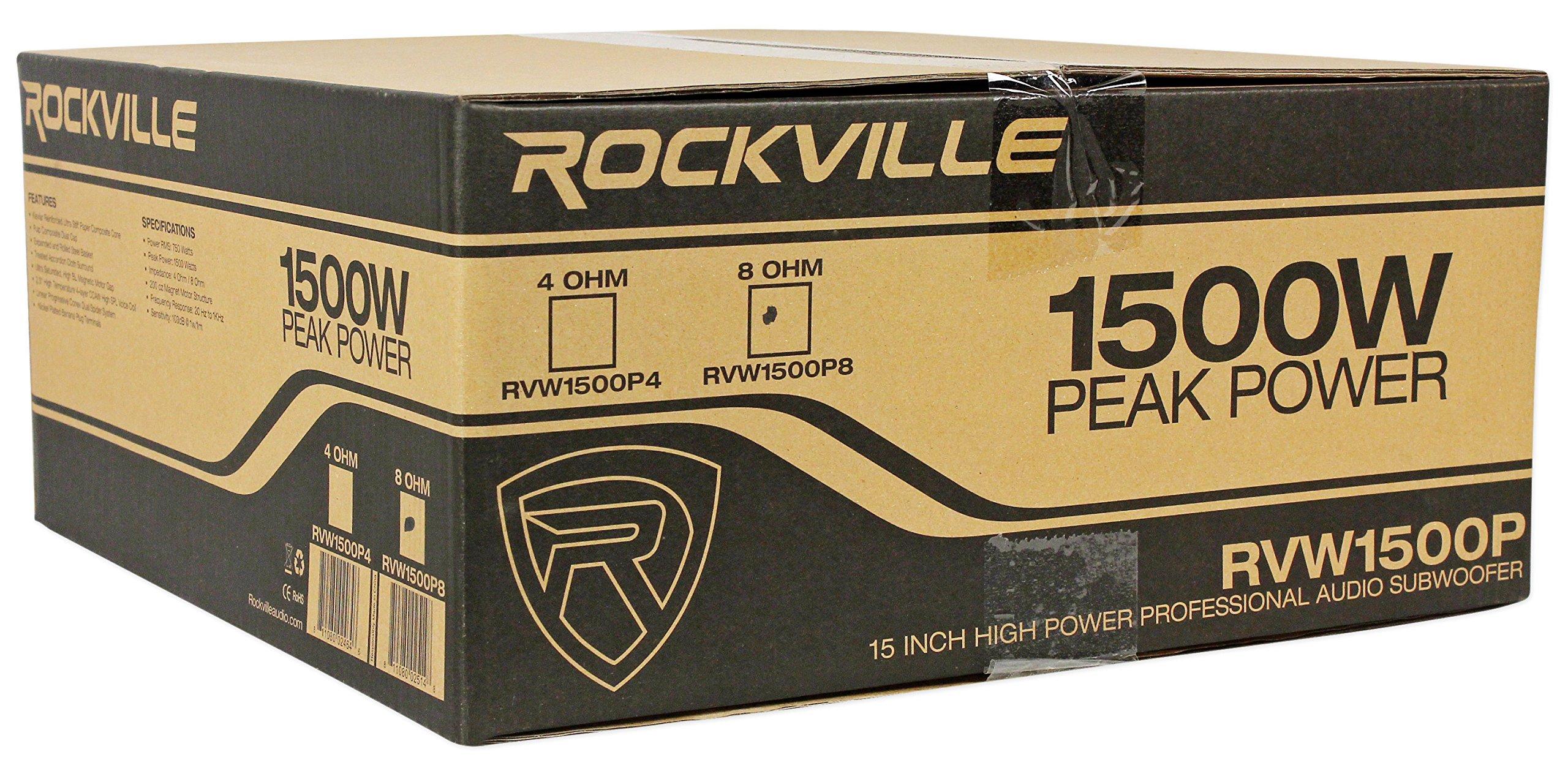 Rockville Rockville RVW1500P8 1500w 15\" Raw DJ Subwoofer 8 Ohm Sub Woofer 70OZ Magnet, Black