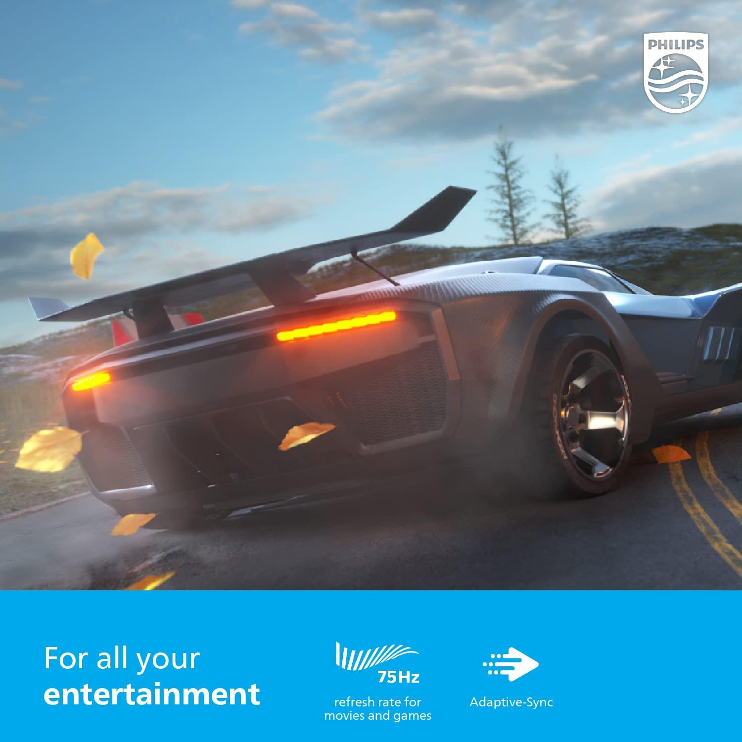 Philips Computer Monitors Philips 22 inch Class Thin Full HD (1920 x 1080) 75Hz Monitor, VESA, HDMI & VGA Port, 4 Year Advance Replacement Warranty, 221V8LN