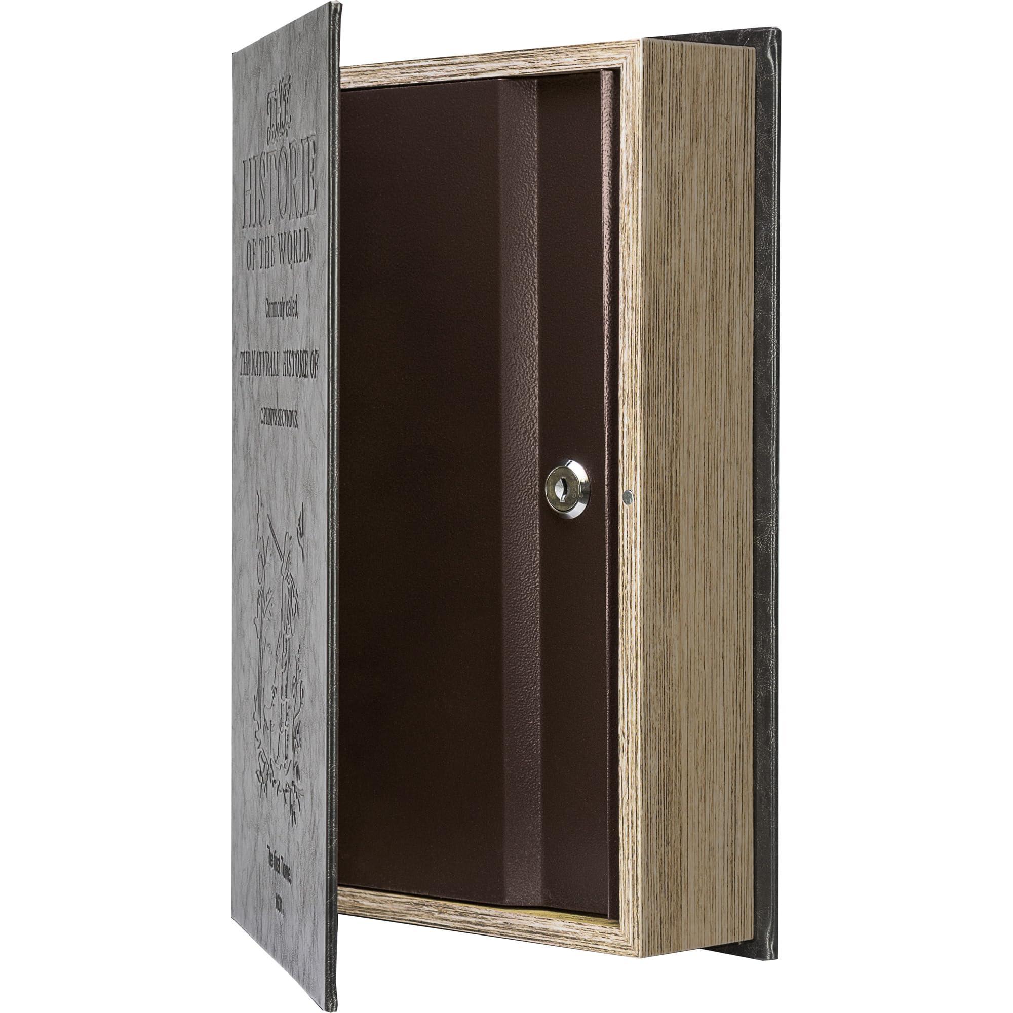 BARSKA Barska Large Antique Book Lock Box with Key Lock , 8.75\" x 2.75\" x 13\", black