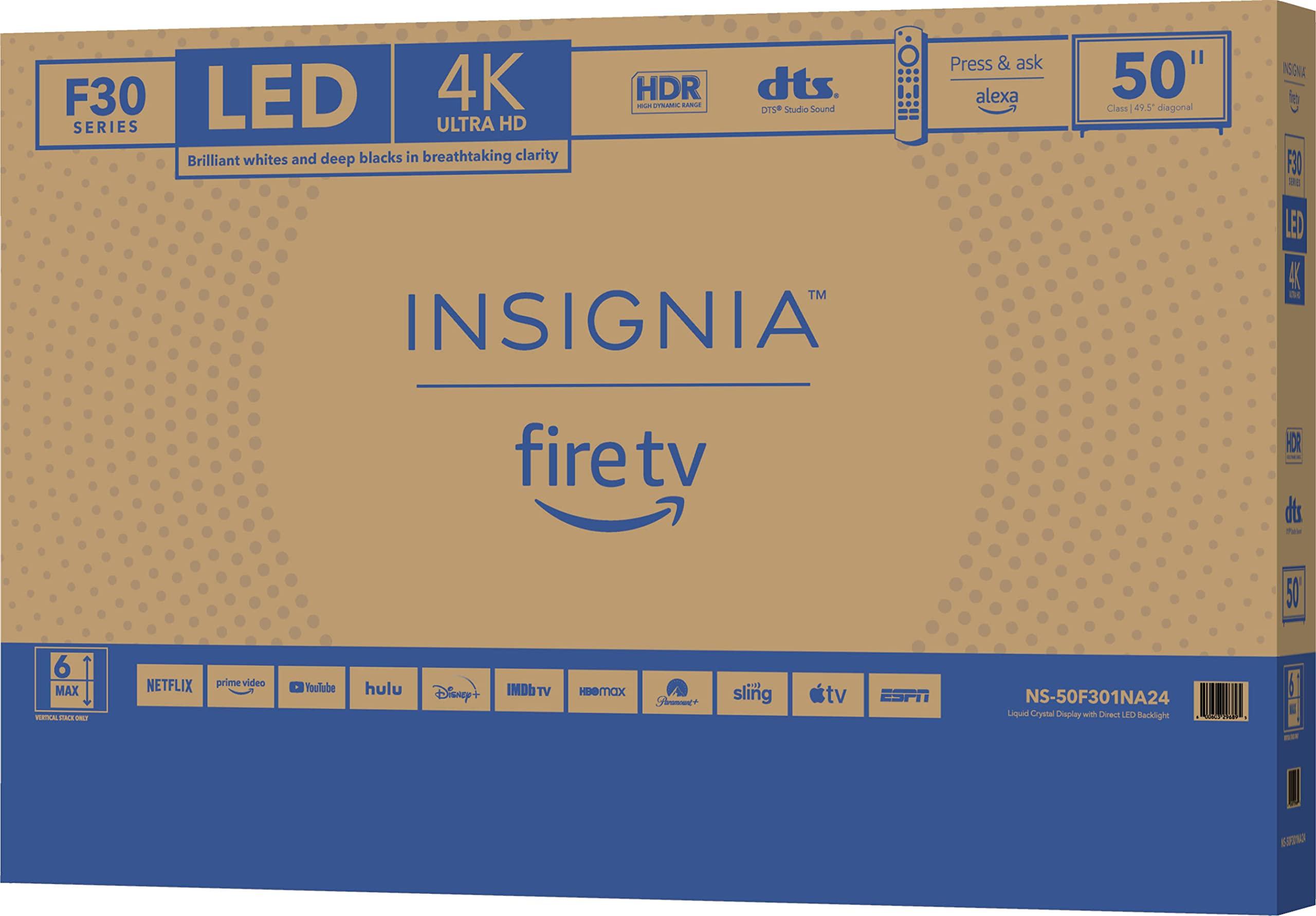 INSIGNIA INSIGNIA 50-inch Class F30 Series LED 4K UHD Smart Fire TV with Alexa Voice Remote (NS-50F301NA24)