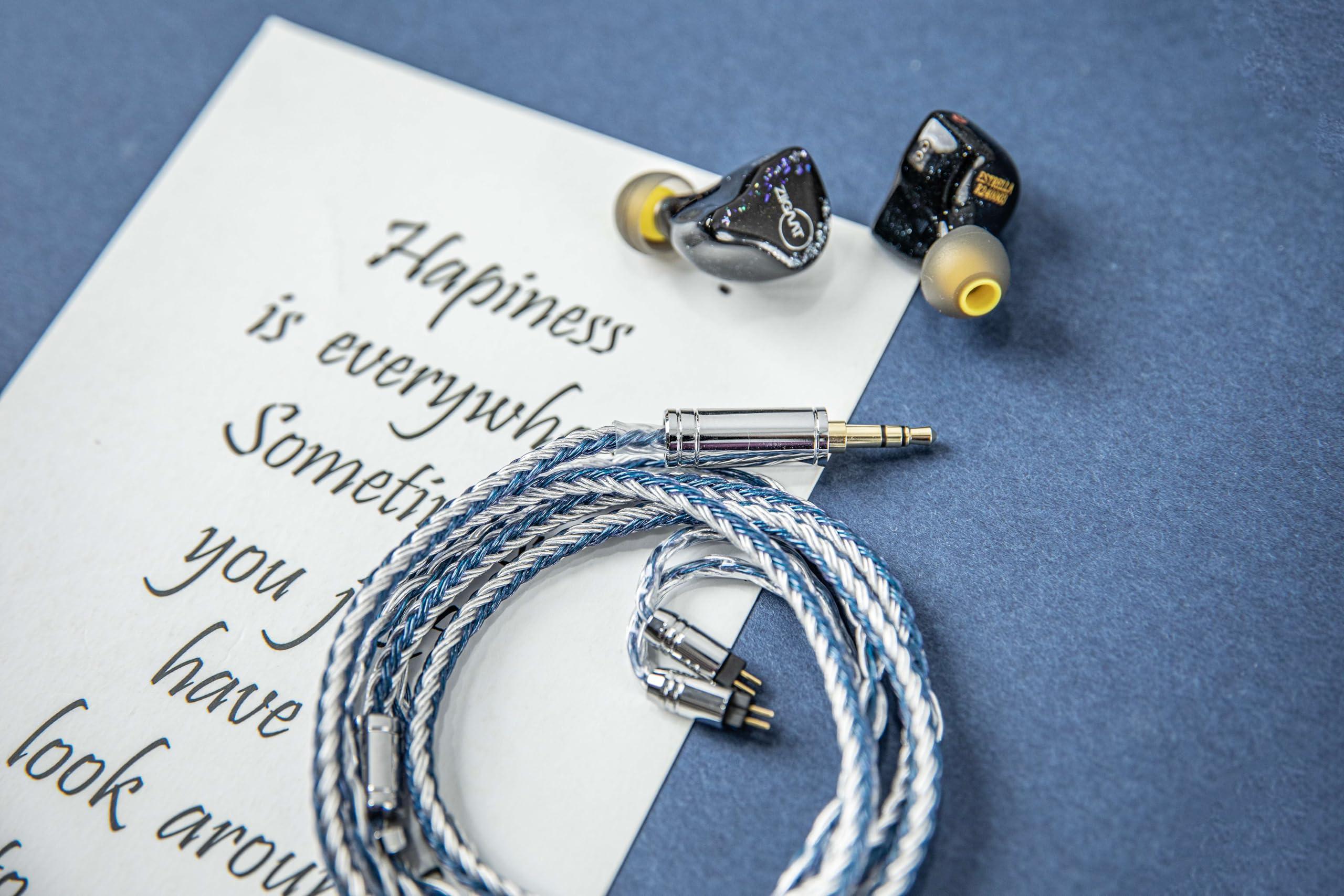 Linsoul Linsoul Tripowin C-01 IEM Cable, 16 Core Hybrid Copper-Silver Earphone Cable, OFC and Silver-Plated Copper HiFi Replacement Cable for Wired Earbuds (2Pin, 3.5mm)