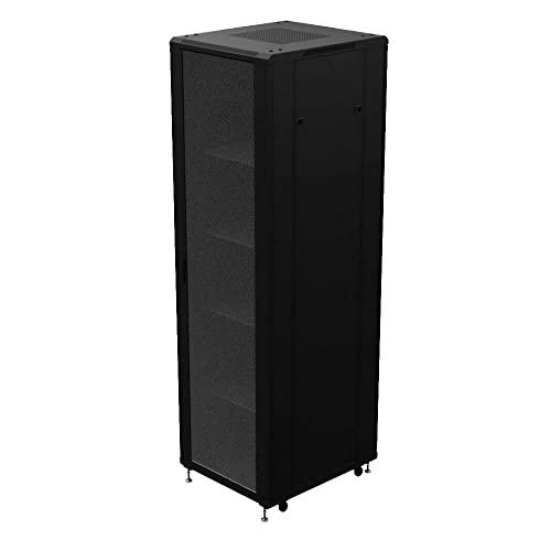 NavePoint NavePoint 42U Network Cabinet - 19\" AV Cabinet for Home, Studio, or Office IT Equipment Rack Enclosure, 28\" Deep with Casters, Cooling Vents, Lockable Door & (4) 450mm Shelves - Assembled, Black
