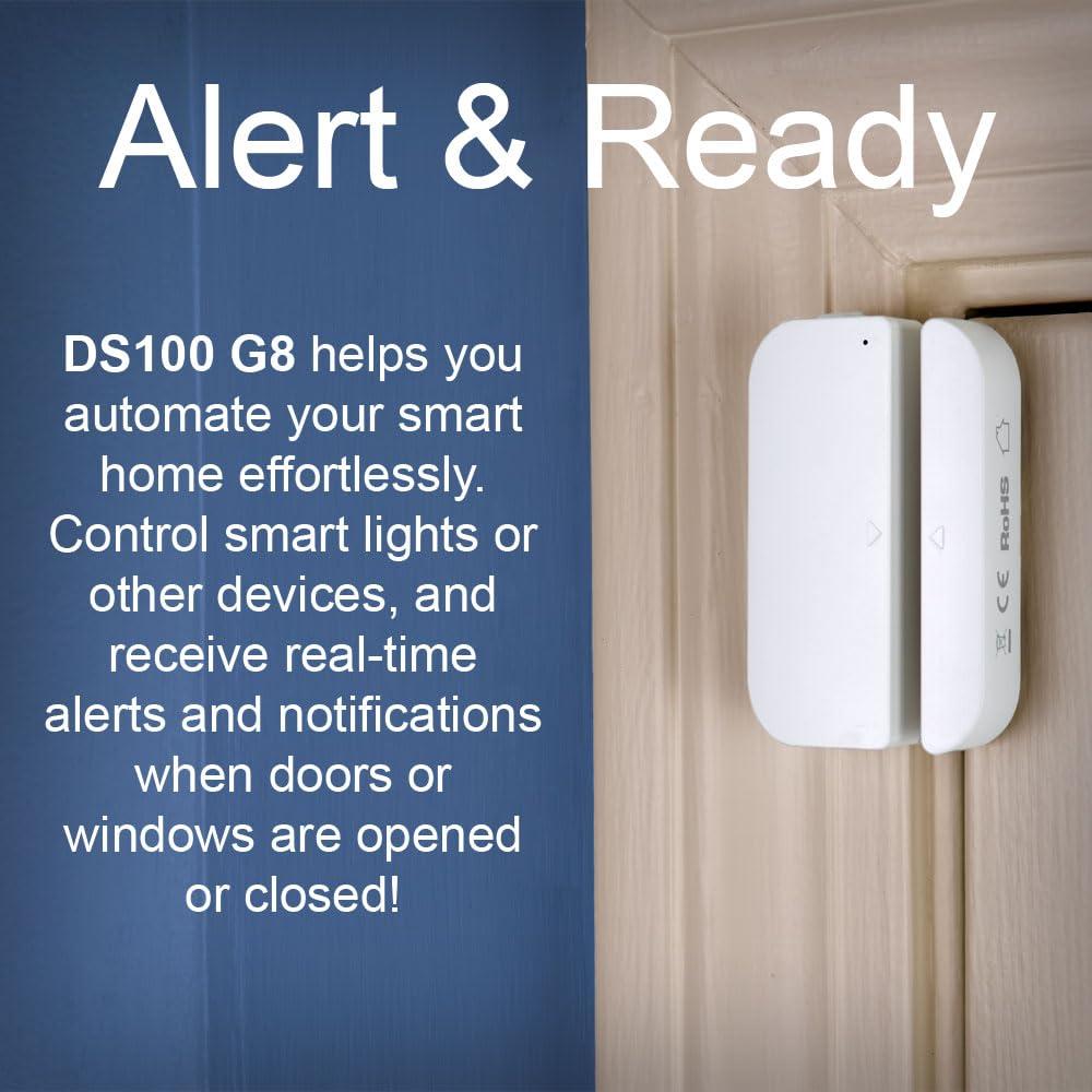 HomeSeer HomeSeer DS100 G8 Door & Window Sensor - 800 Series Long Range Z-Wave, Smart Home Compatible with HomeSeer, Hubitat, Smartthings & Home Assistant