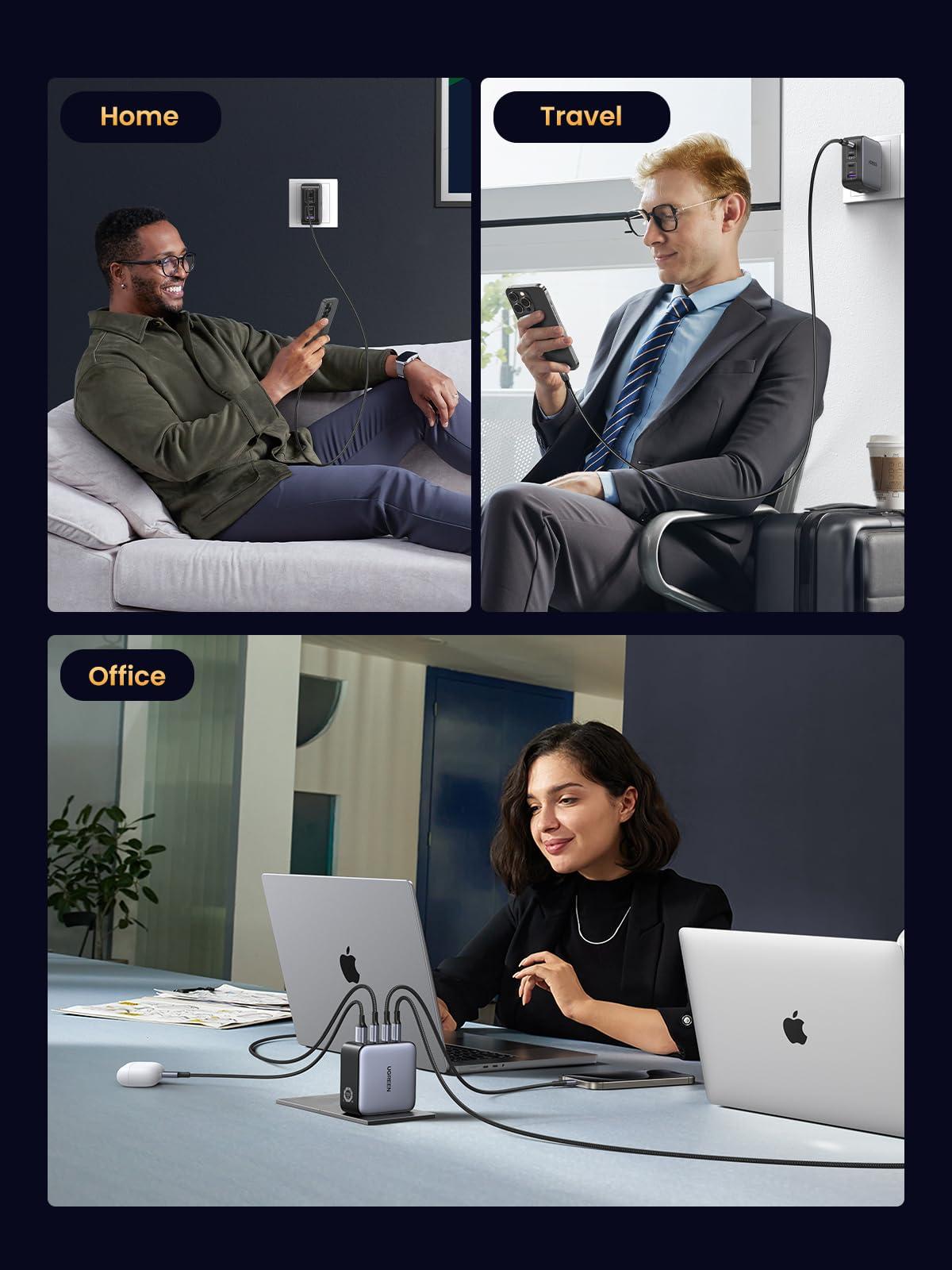 UGREEN UGREEN 100W USB C Charger, Nexode 4-Port GaN Foldable Compact Fast Laptop Charger Power Adapter for MacBook Pro/Air, iPad Pro, iPhone 16 Pro, Galaxy S25/S24, Steam Deck, Google Pixelbook, and More