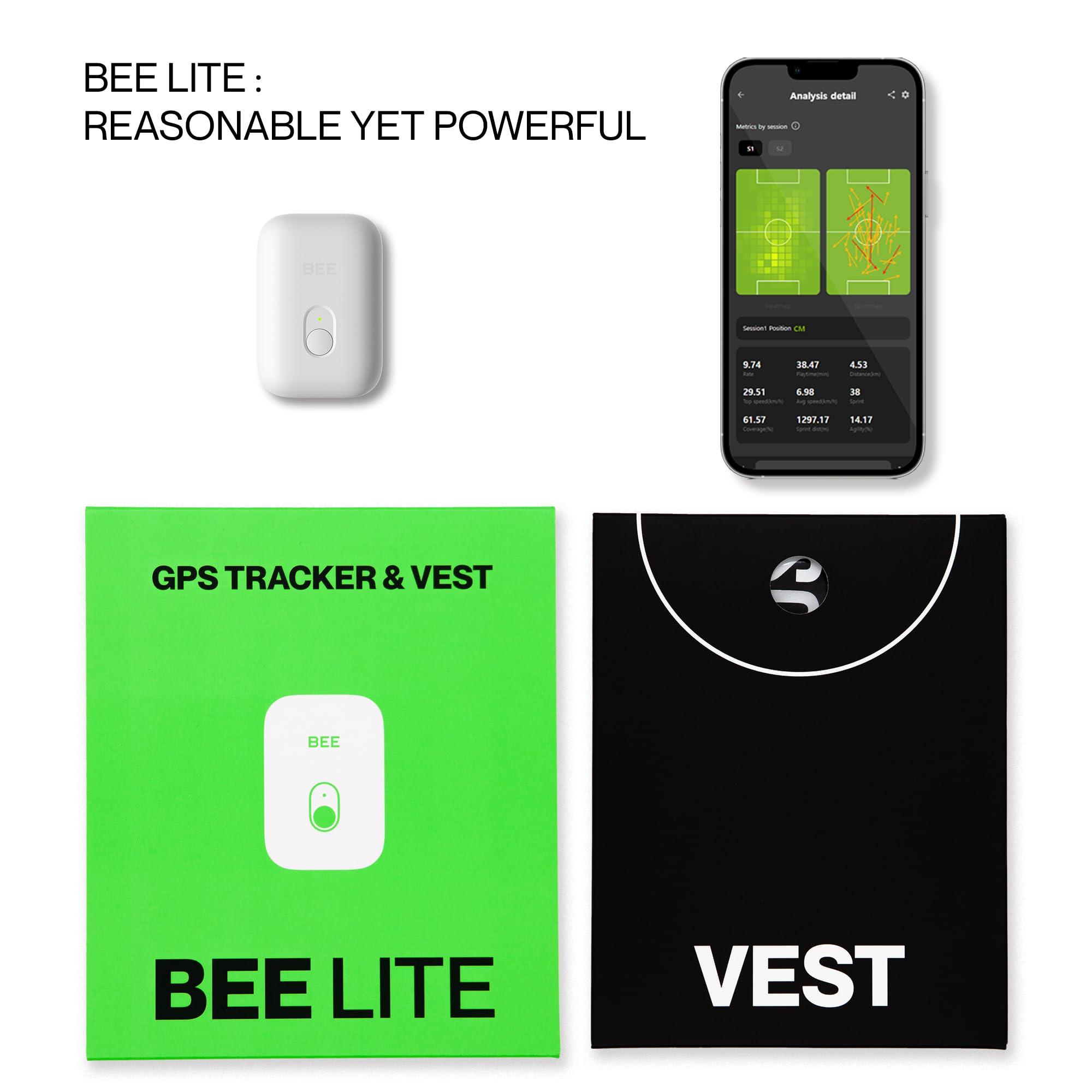 SOCCERBEE SOCCERBEE-Lite2 - GPS Tracker and Vest for Tracking Activities of Outdoor Sports Athletes Such as Soccer, Football, Rugby, Hockey, and Lacrosse (Large)