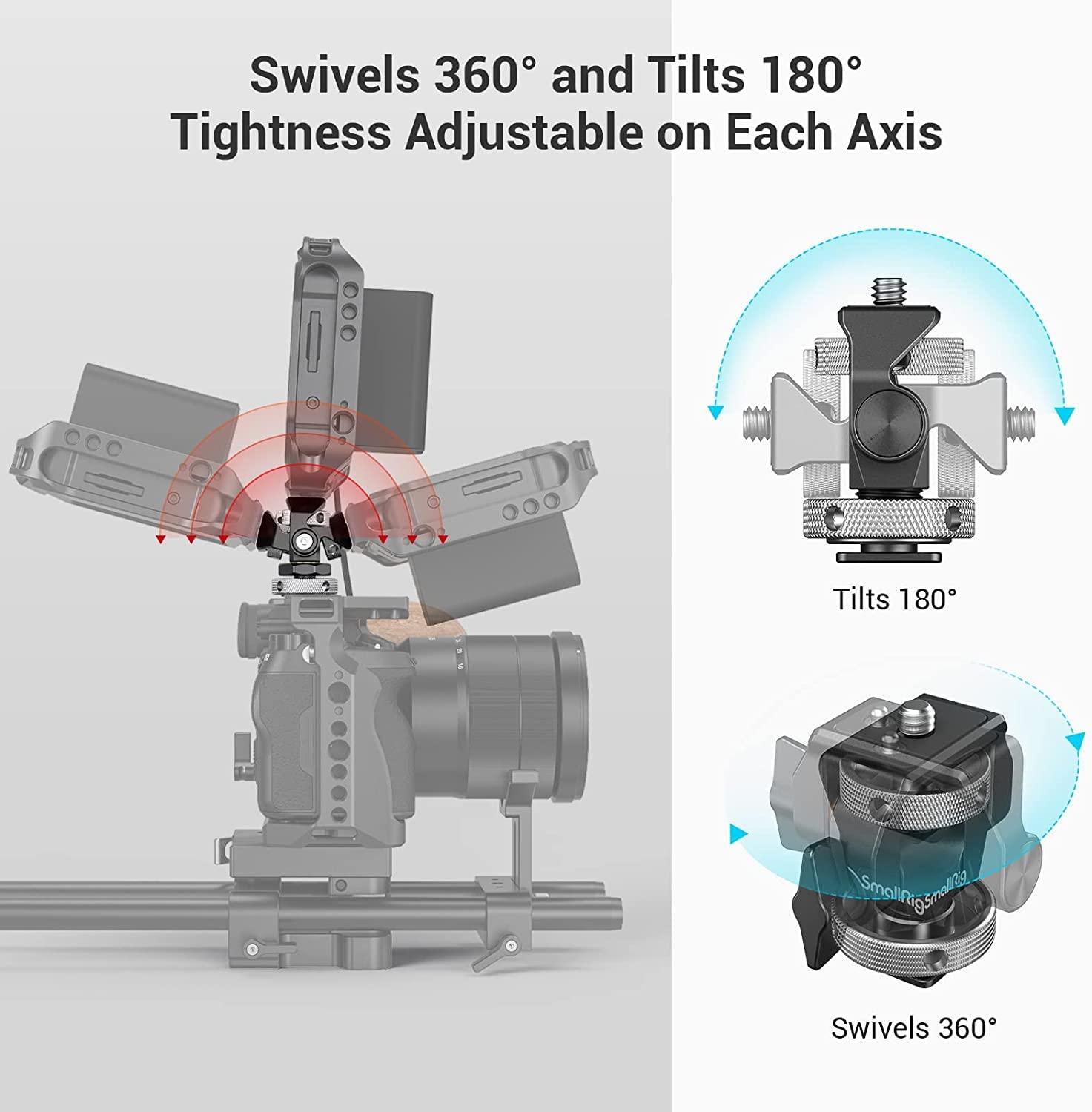 SMALLRIG SMALLRIG Field Monitor Mount Monitor Holder Swivel and Tilt Adjustable with Cold Shoe Mount for 5\" and 7\" Monitor - 2905