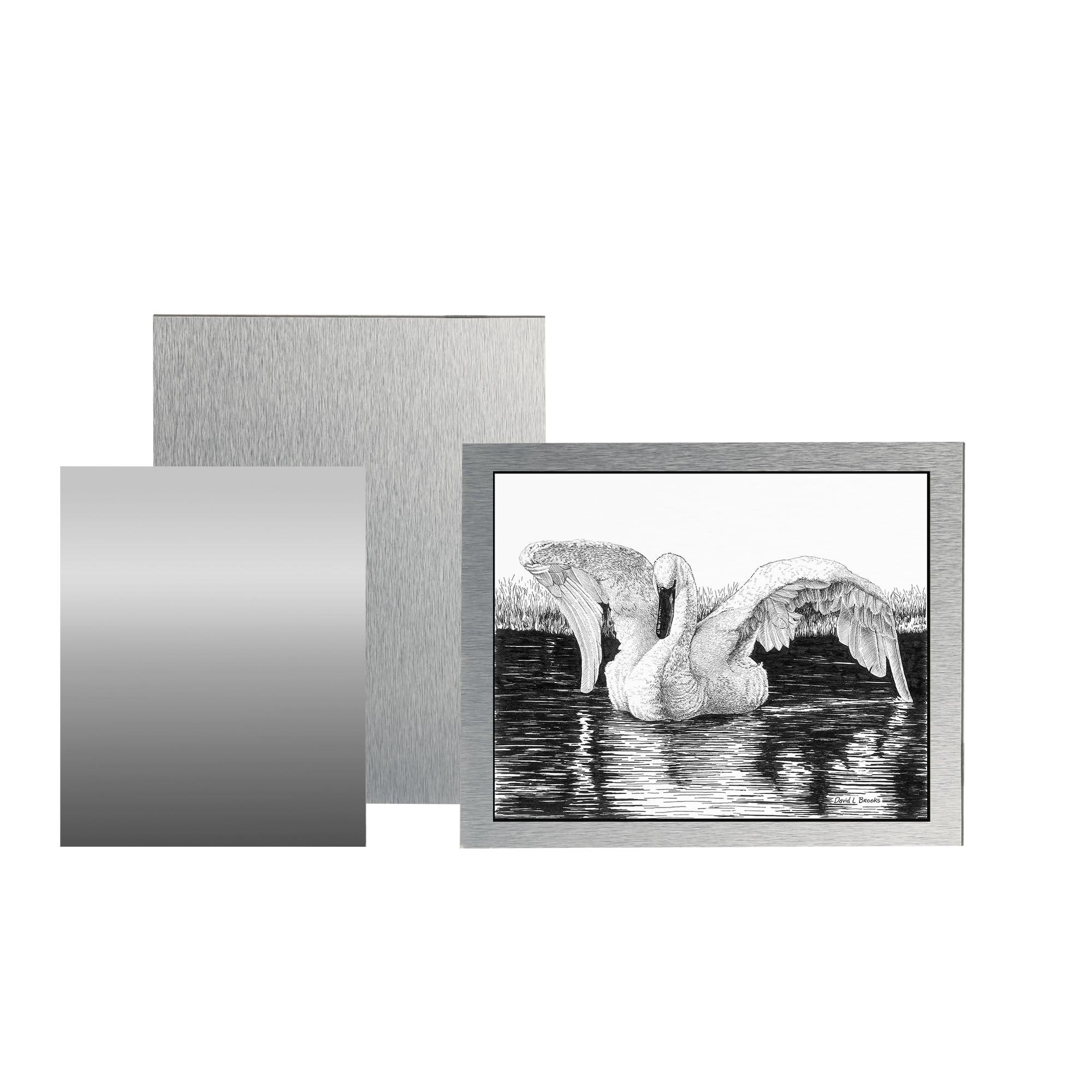AlumaComp AlumaComp Aluminum Archival Painting & Mounting Panel 9x12", 4 Pack, Double-Sided, 100% Archival, Acid-Free, 4mm Thick, for All Media