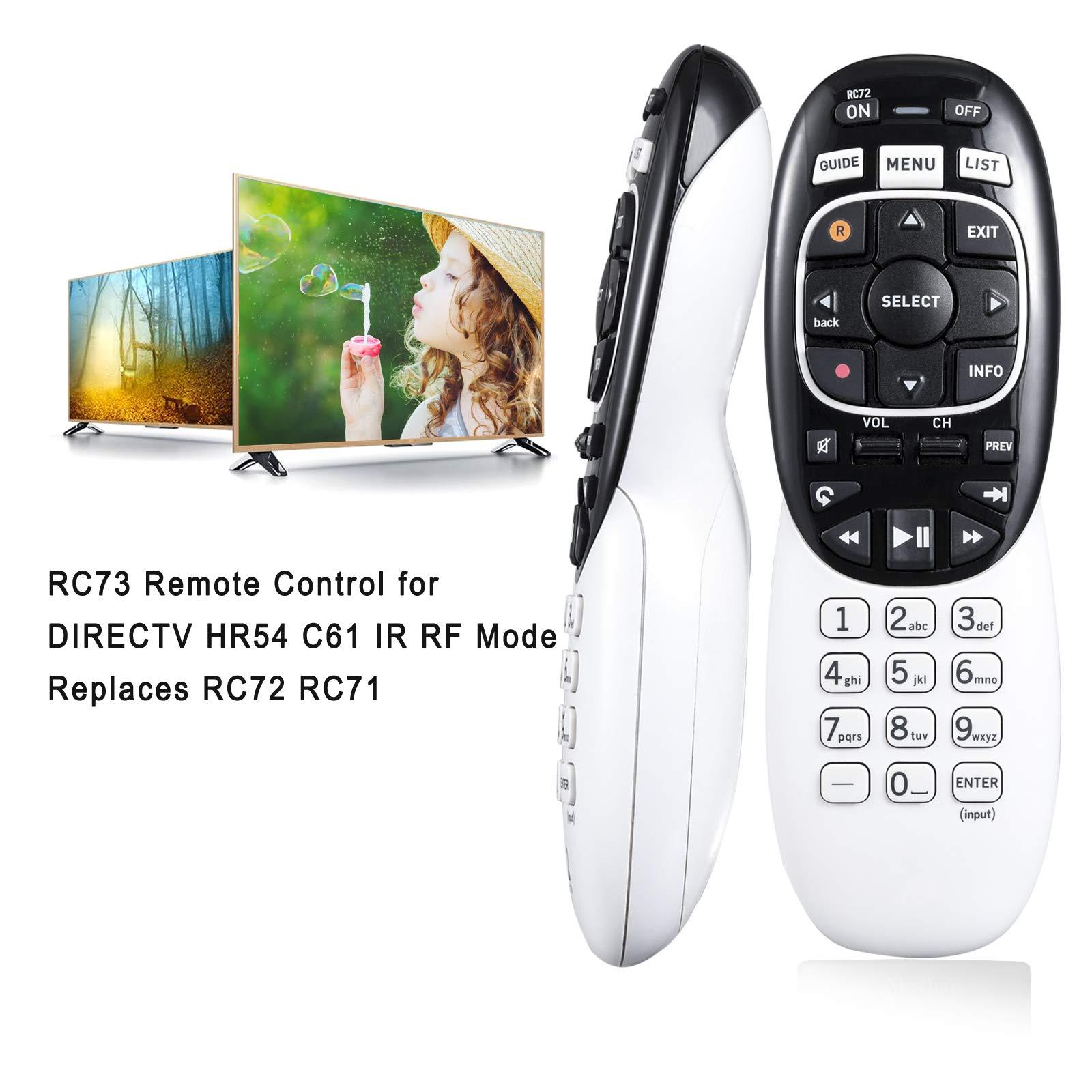 Eremolz Universal Remote Control RC73 IR/RF Replacement Compatible with Directv RC71 RC72, Compatible with DirecTV HR20/HR21/HR34/HR44/HR54 DVR Satellite Dish Receive