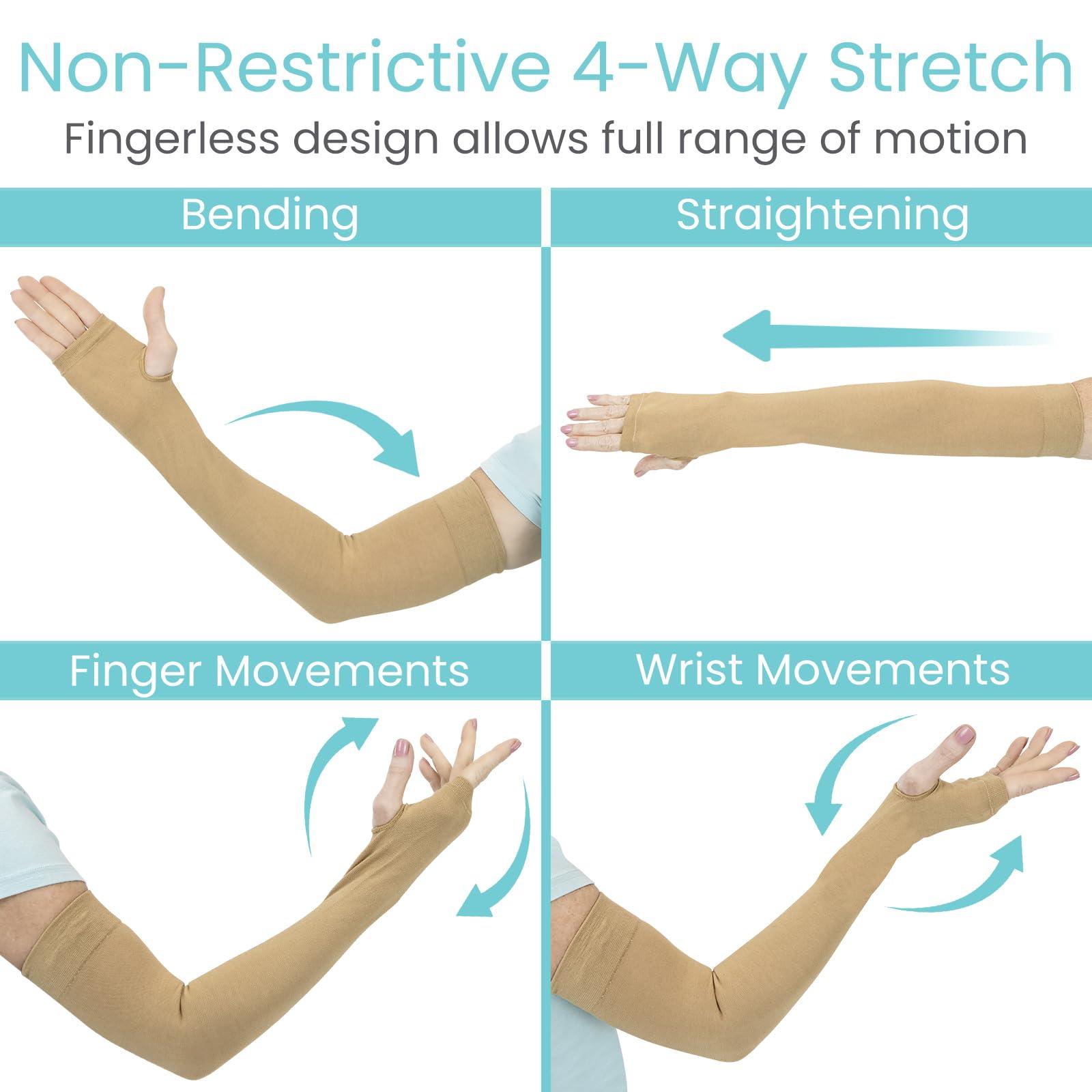 Vive Vive (2 Pairs) Arm Protectors for Thin Skin and Bruising - Protective Geri Arm Sleeve Guards for Elderly, Men & Women (Large)