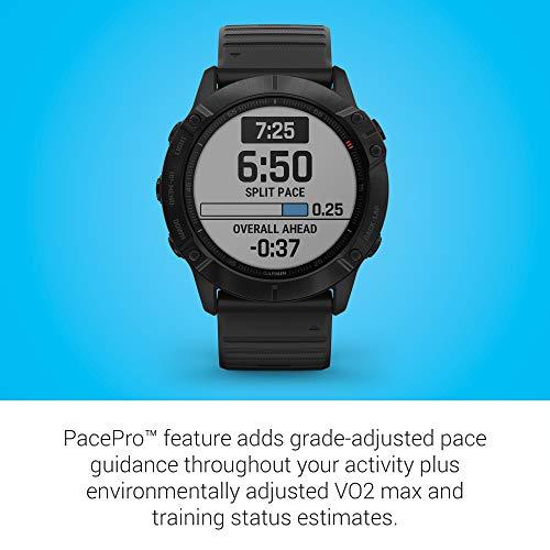 Garmin Garmin 010-02157-00 Fenix 6X Pro, Premium Multisport GPS Watch, Features Mapping, Music, Grade-Adjusted Pace Guidance and Pulse Ox Sensors, Black