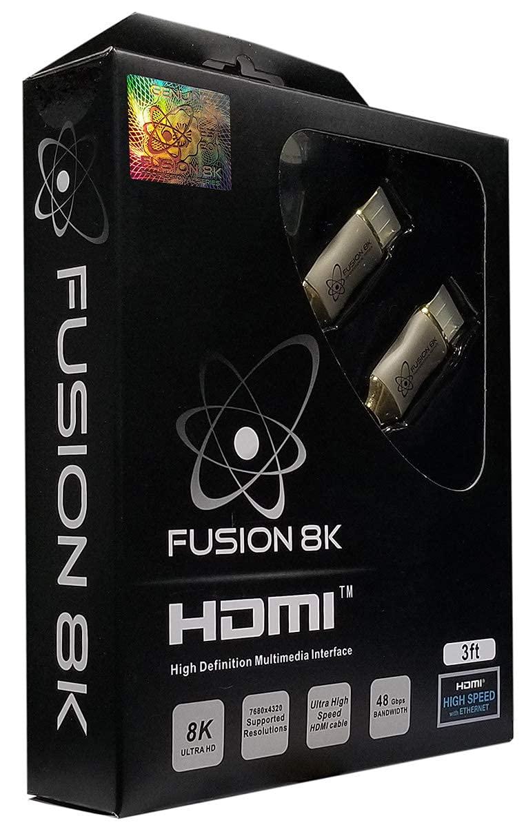Fusion8K Fusion8K HDMI 2.1 Certified Cable Supports 10K 8K @60Hz and 4K @120Hz Compatible with All TVs, BluRay, Xbox Series X, PS5 (3 Feet)