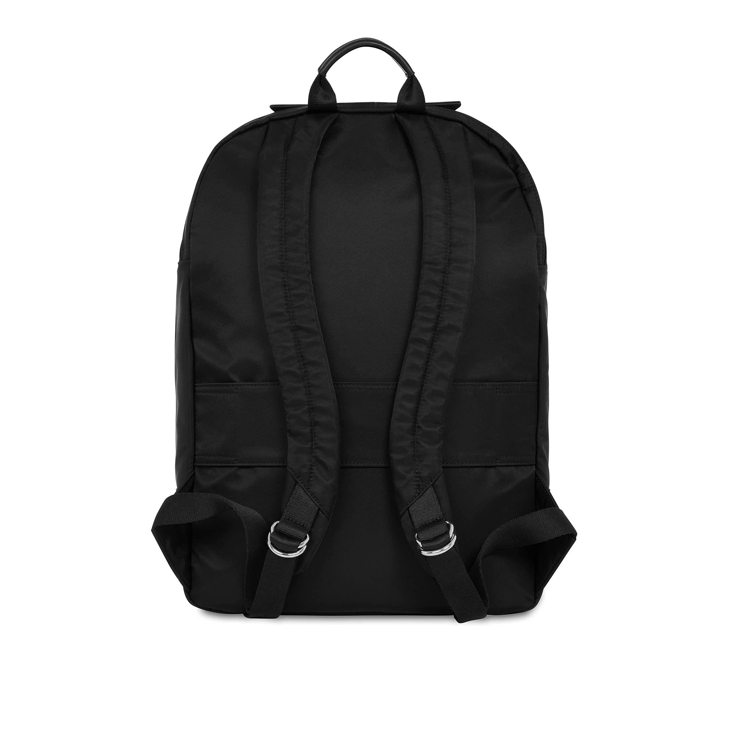 KNOMO KNOMO Beaufort 15.6" Laptop Backpack Work Bag Purse Large Travel Rucksack with Silver Zip, Black