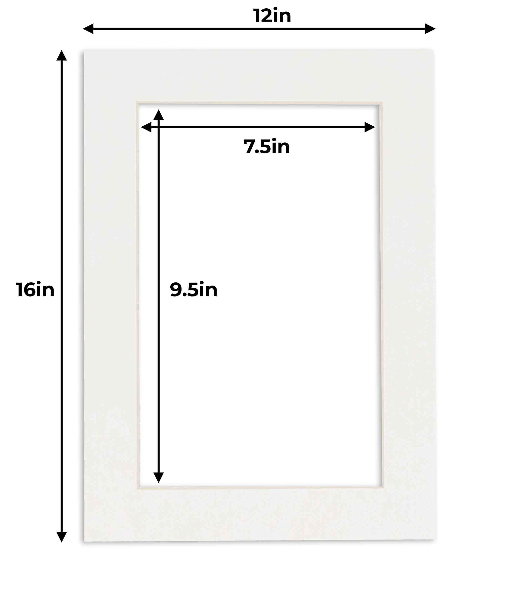 CountryArtHouse CountryArtHouse Textured White Acid Free 12x16 Picture Frame Mats with White Core Bevel Cut for 8x10 Pictures - Fits 12x16 Frame - Pack of 10 Mats - with Bags & Backings