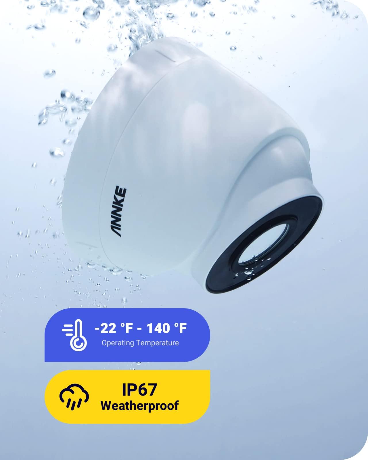 ANNKE ANNKE 5MP 8CH Home Security Camera System, 4pcs Wired C500 Outdoor PoE IP Cameras Compatible with Alexa, Color Night Vision, Smart Motion Detection, Remote Access, NO Hard Drive - H500