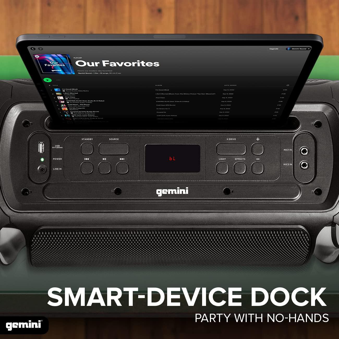 Gemini Sound Gemini Bluetooth Stereo System for Home 3000W Peak Power Dual 12 Subwoofers, FM Radio, LED Lights, USB, AUX, Optical Input Ultimate Home Stereo Shelf System for Parties & Karaoke (GSYS-4800)