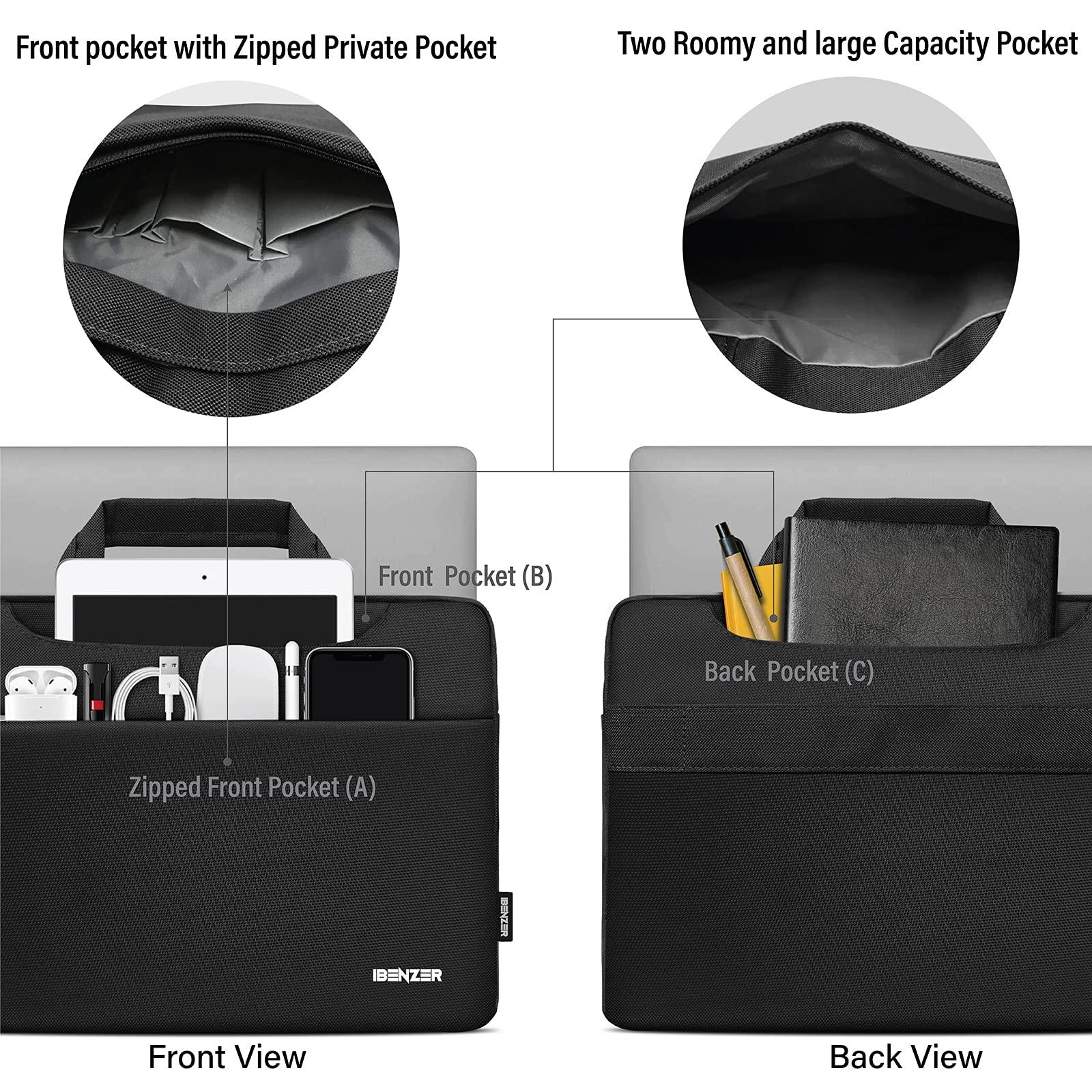 IBENZER iBenzer 15.6 16 inch Laptop Computer Sleeve Carrying Case Bag for New MacBook Air 15-inch M2 A2941, MacBook Pro 15/16-inch, 15" Surface/Dell/HP/Acer/Lenovo Chromebook, Black LS-SLD15-BK