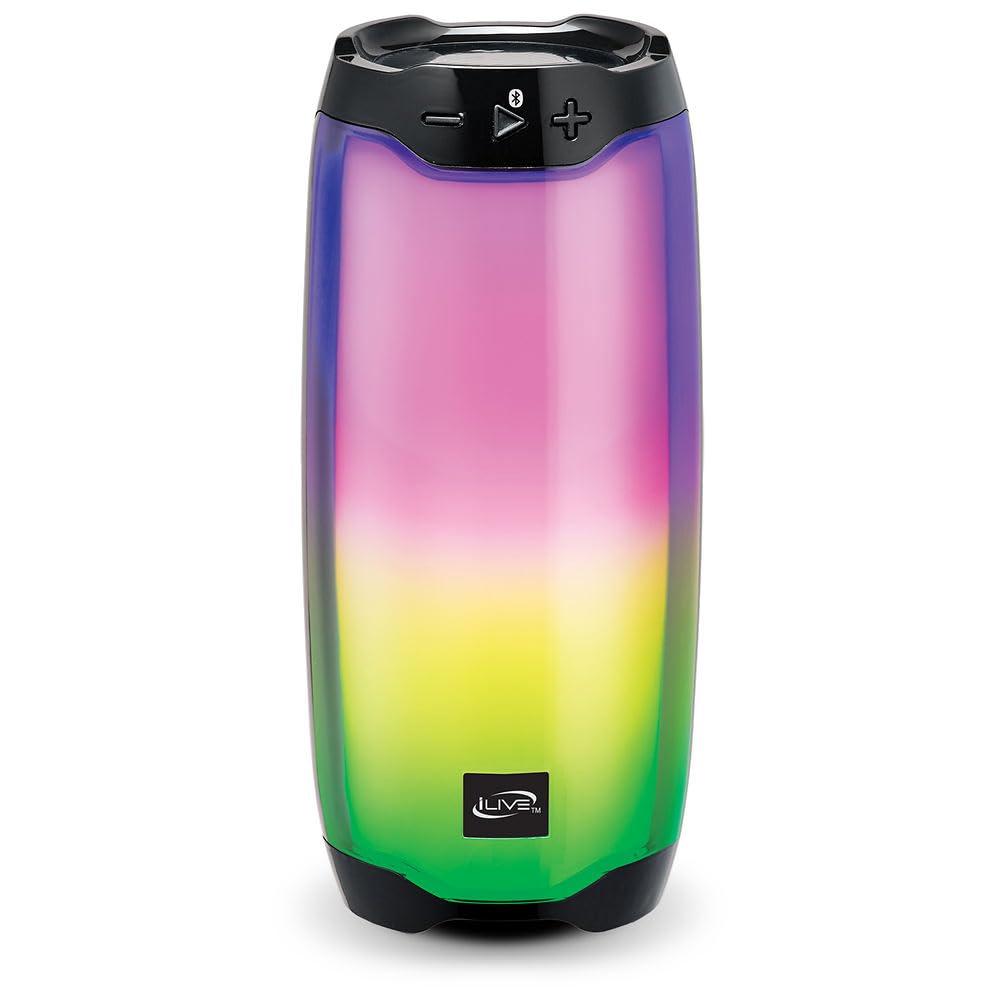 iLive Electronics iLive Portable Bluetooth Color Changing Party Speaker, LED Light Effects, ISB212BLK