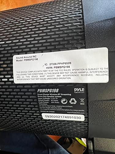 Pyle Pyle Portable Bluetooth Boombox Stereo System - 600 W Digital Outdoor Wireless Loud Speaker w/LED Lights, FM Radio, MP3 Player, USB, Wheels, w/ Karaoke Microphone, Remote Control - PBMSPG198, Black