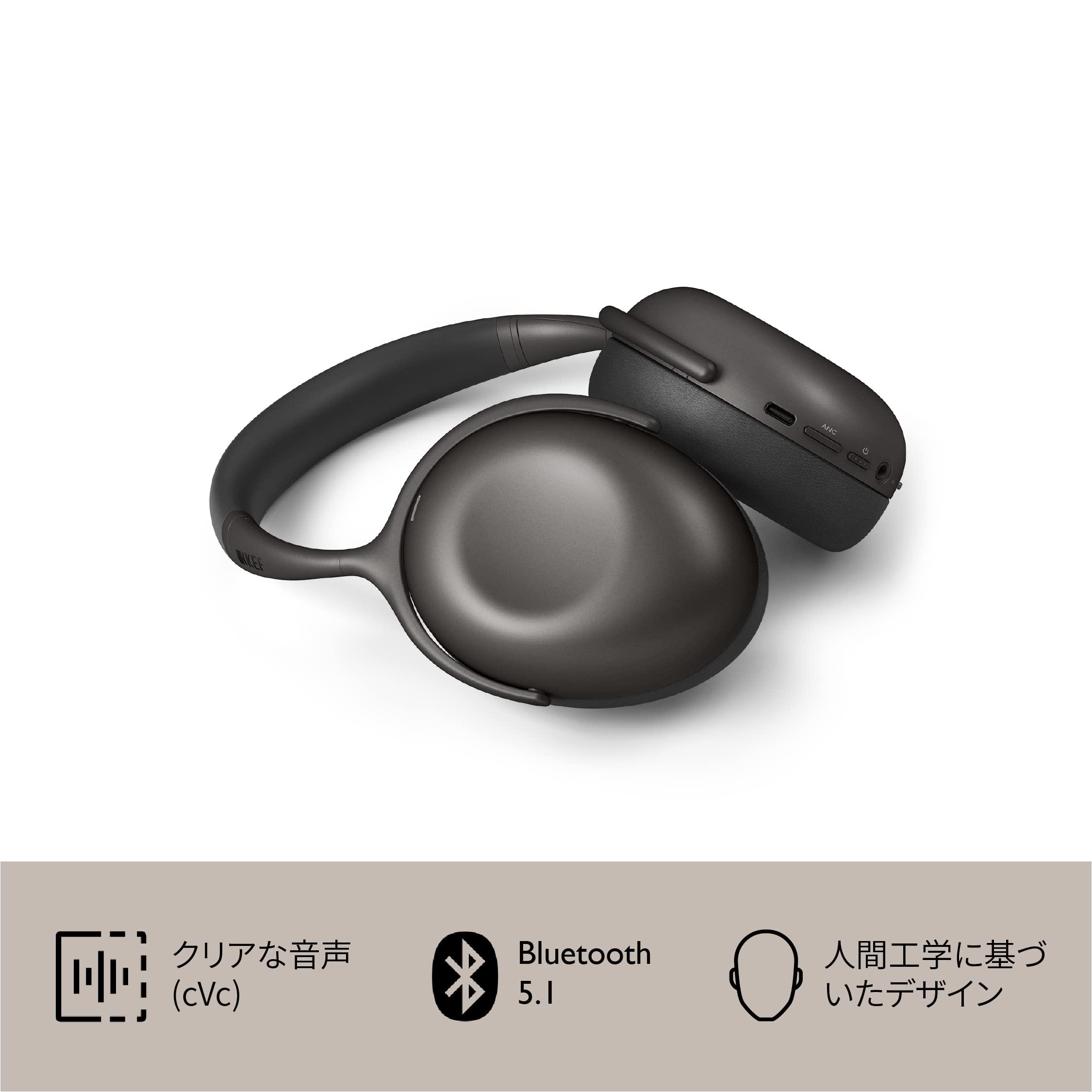 KEF KEF Mu7 Noise Cancelling Wireless Headphones (Charcoal Grey), Adjustable