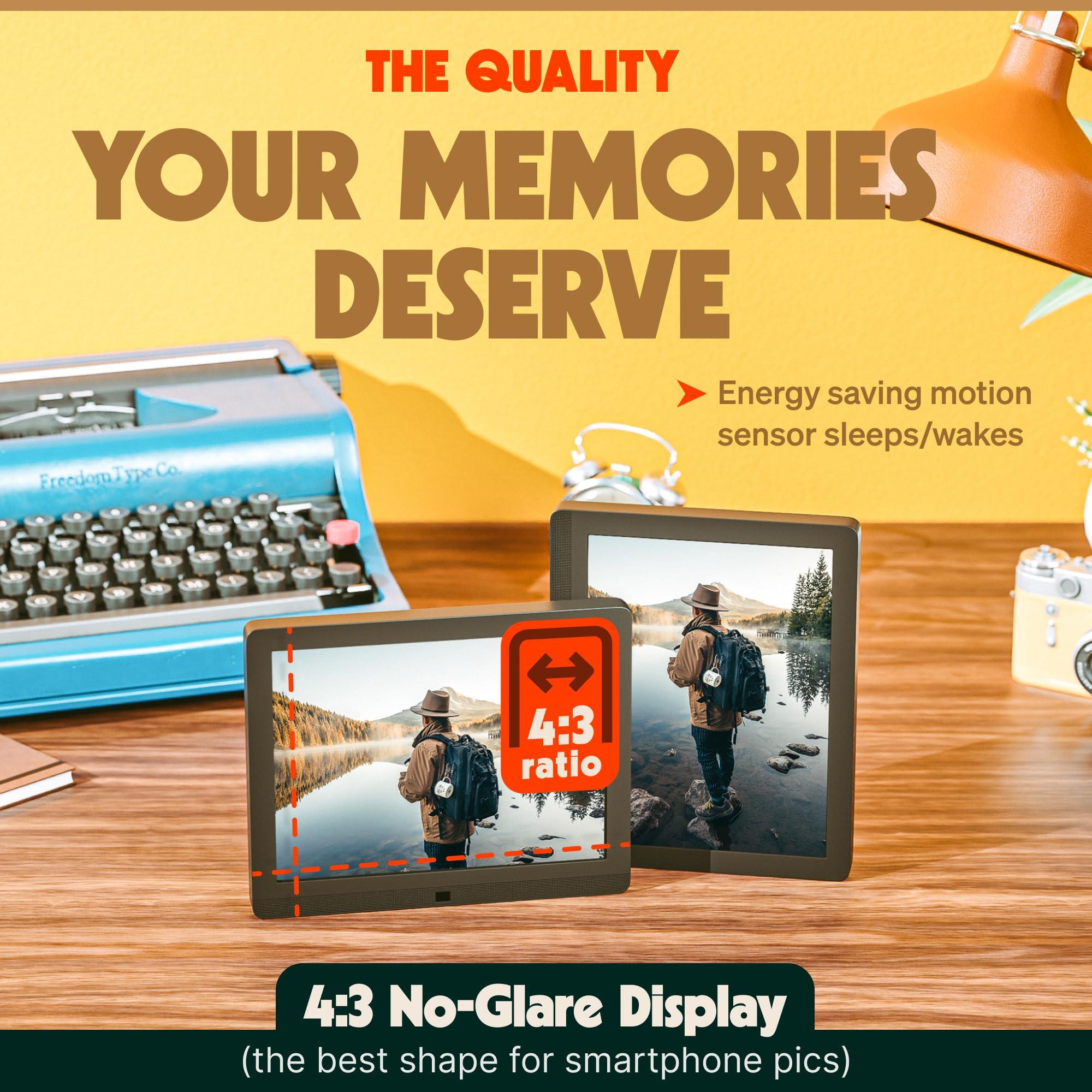 Pix Star PixStar 10 inch Digital Frame WiFi | Free Unlimited Cloud Storage | Motion Sensor | Highly giftable for Grandparents | IPS Display | Easy Setup Digital Photo Frame | Electronic Picture Frame