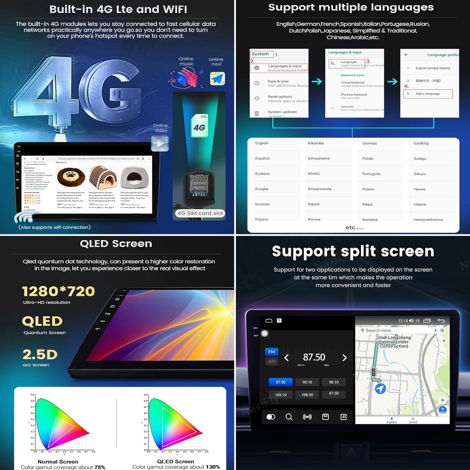 ADMLZQQ ADMLZQQ Car Stereo 9" Android 11 Double Din Bluetooth Autoradio for Nissan Navara NP300 2011-2016,TouchScreen Radio with GPS Car-play Bluetooth SWC Backup Camera Mirror Link AM/FM,Y1 1+16g