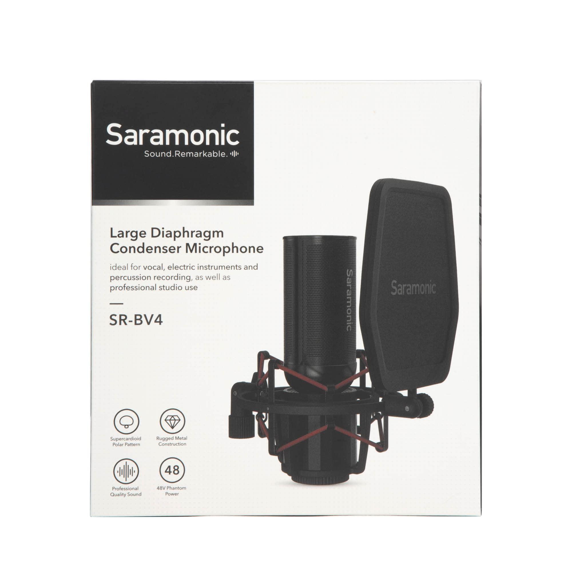 Saramonic Saramonic Supercardioid Large-Diaphragm Condenser Microphone with Shock Mount & Pop Filter (SR-BV4)