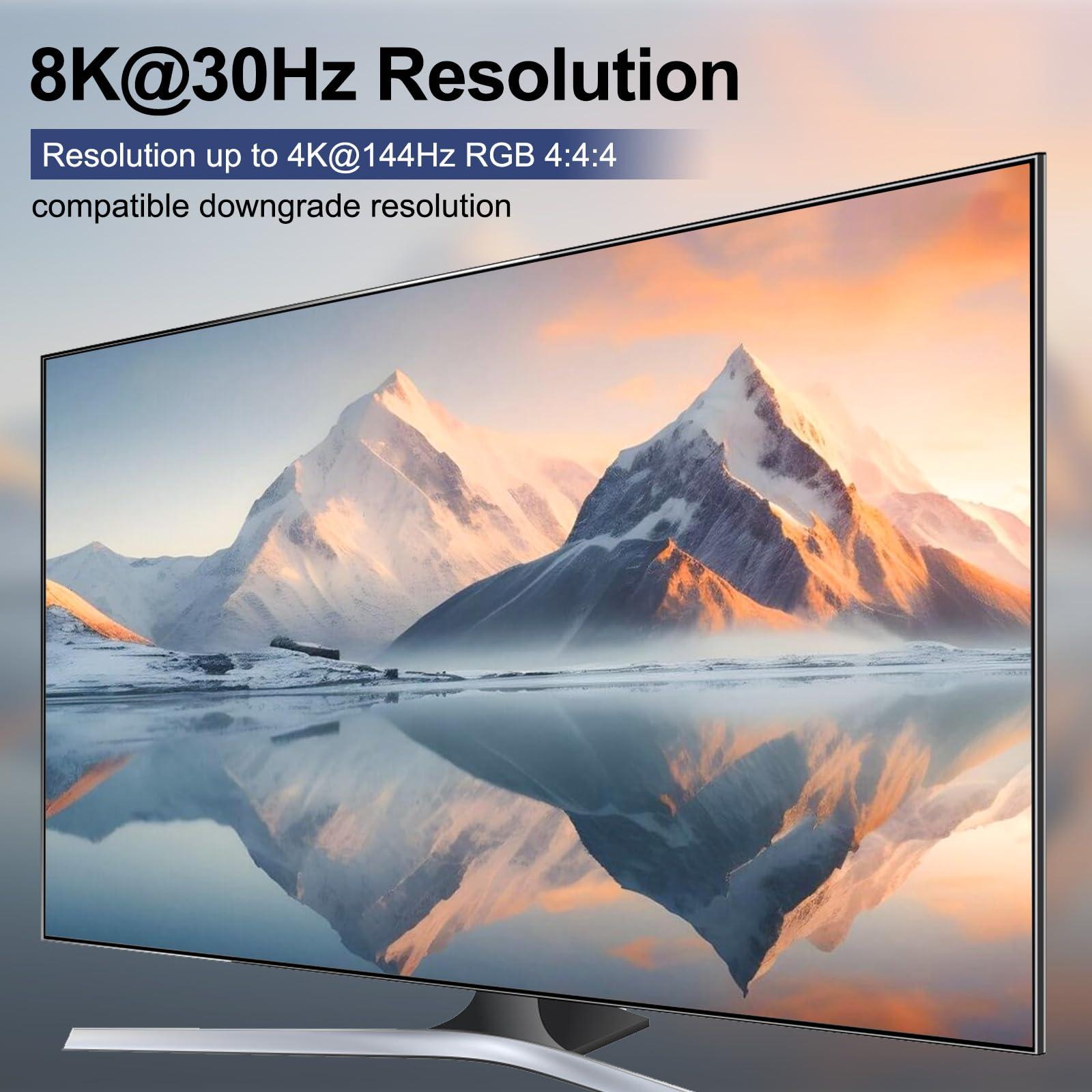 camgeet 8K Displayport KVM Switch 2 Monitors 3 Computers 8K@60Hz 4K@144Hz,Camgeet Dual Monitor KVM Switch Displayport with 4 USB 3.0 Ports for USB Devices,Wired Remote and 12V Power Adapter Included