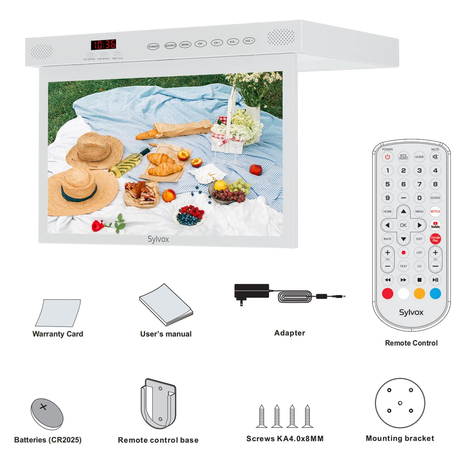 SYLVOX SYLVOX Kitchen TV,15.6 inch Under Cabinet TV, Televison for Kitchen, Smart TV Built-in APP Store, Support WiFi Bluetooth, 1080P Small TV for RV Camper, Bedroom, Boat