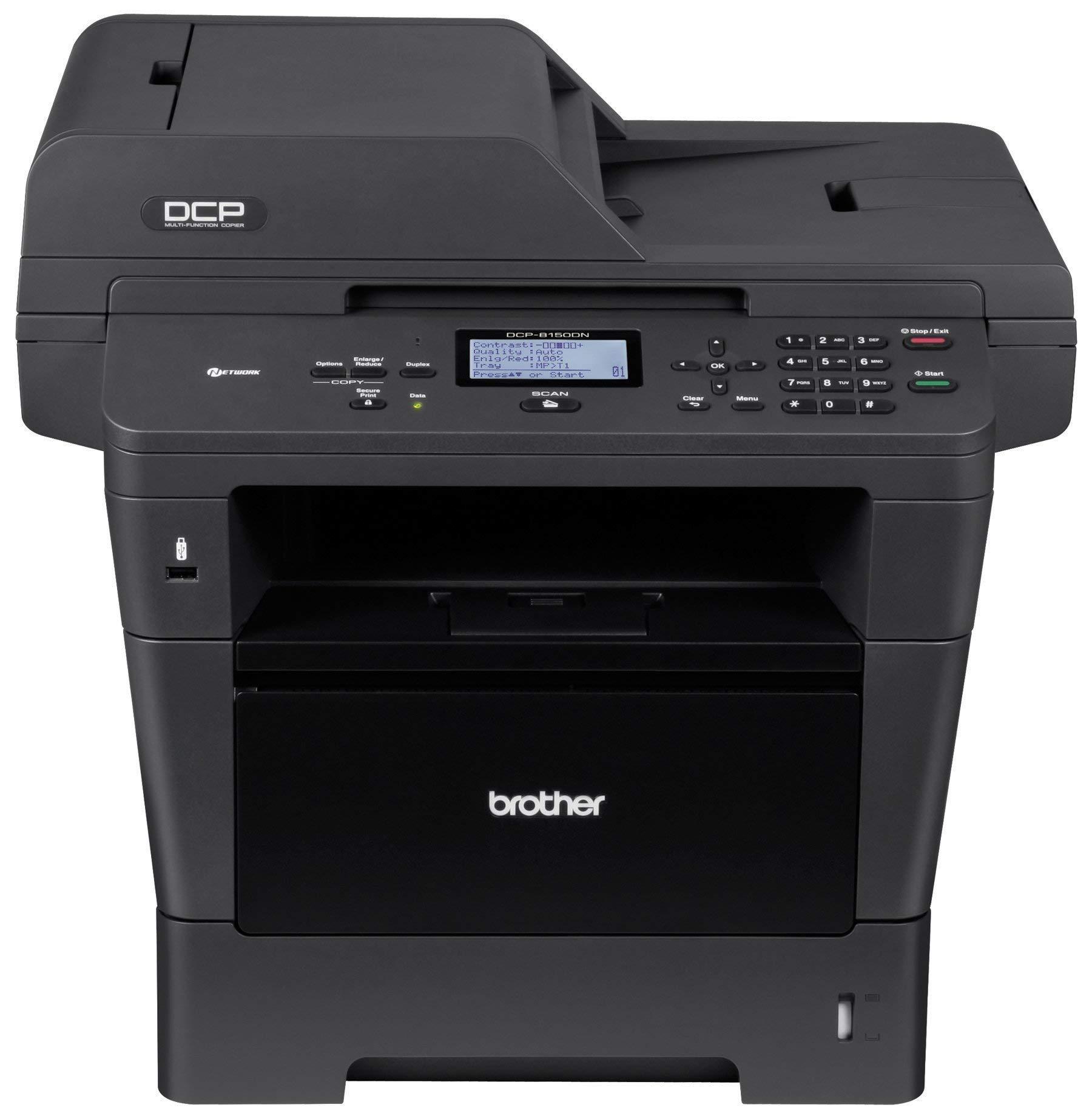 Brother Brother Printer DCP-8150DN Monochrome Printer with Scanner and Copier, Amazon Dash Replenishment Enabled (Renewed)