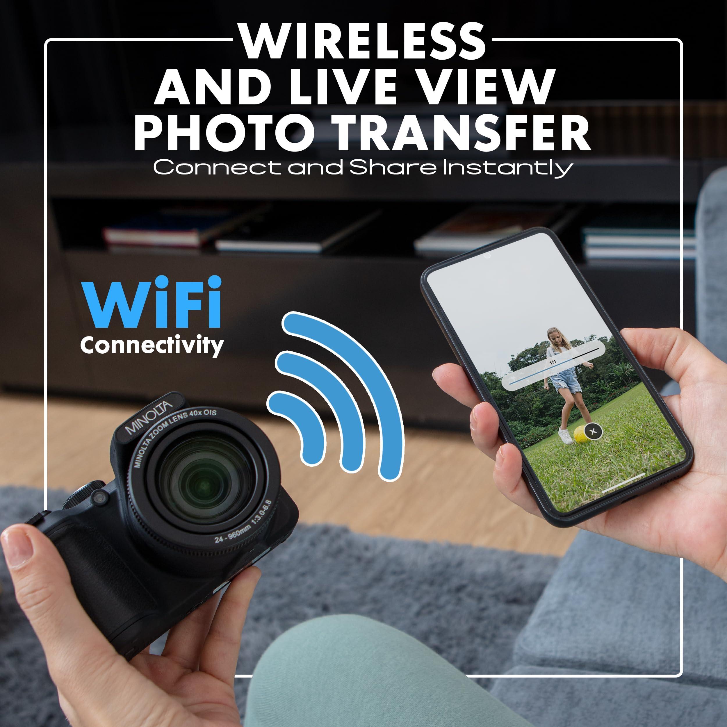 Minolta Minolta 20 Mega Pixels 40x Optical Zoom Digital Camera with 1080p FHD Video, Silver