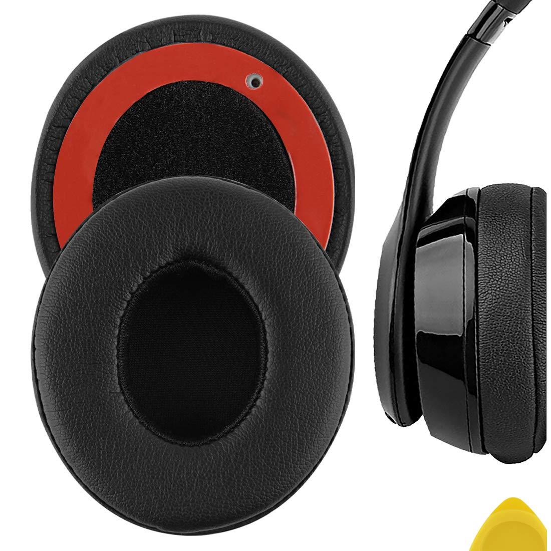GEEKRIA Geekria QuickFit Replacement Ear Pads for Beats Solo2 Wired, Solo2.0 Wired (B0518) Headphones Ear Cushions, Headset Earpads, Ear Cups Cover Repair Parts (Black)