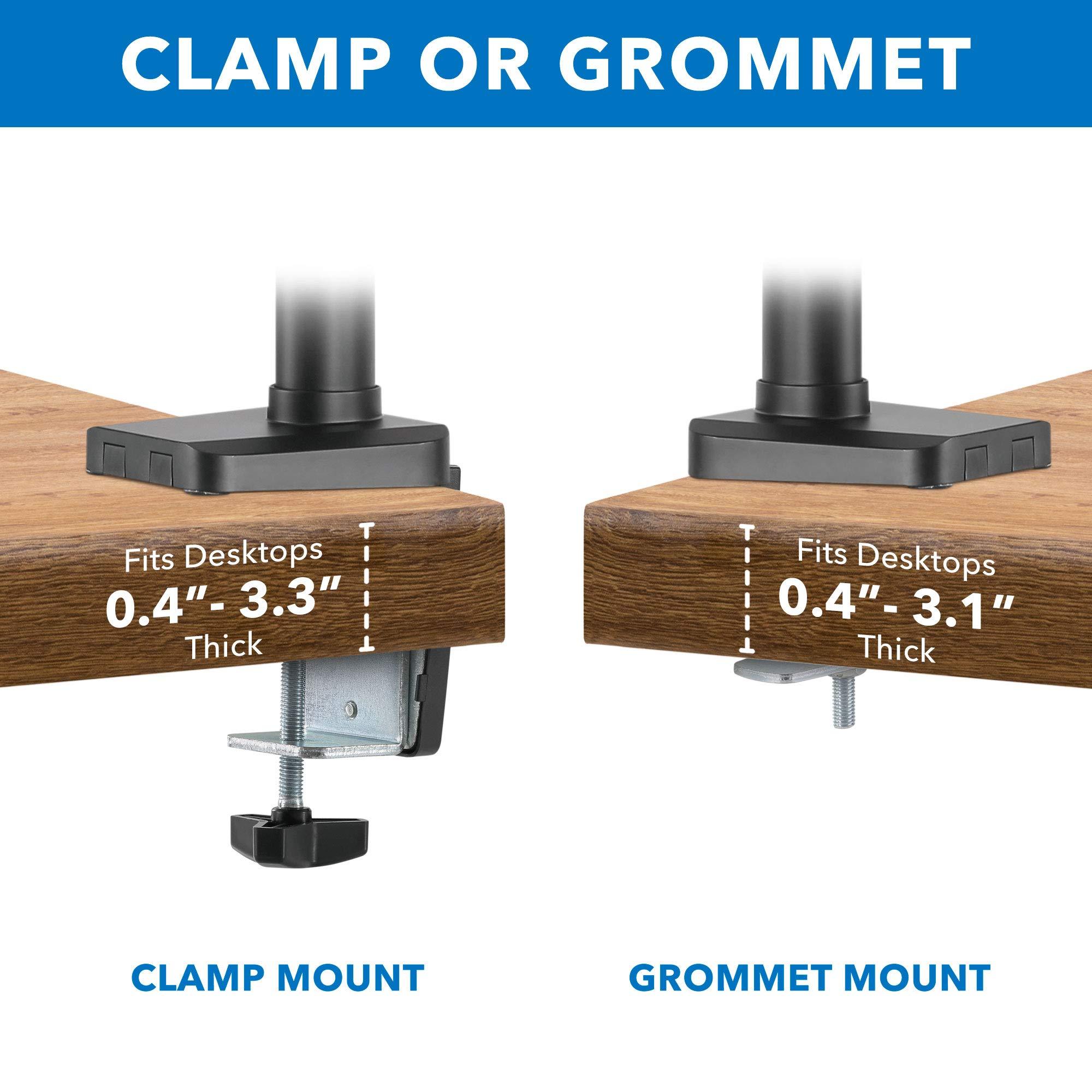 Mount-It! Mount-It! Triple Monitor Mount for Computer Screens Up to 27 Inch, Triple Monitor Stand with Gas Spring Arms, Holds 15.4 lbs Per Arm, 3 Monitor Stand Desk Mount with Tilt, Swivel, VESA 75x75,100x100mm