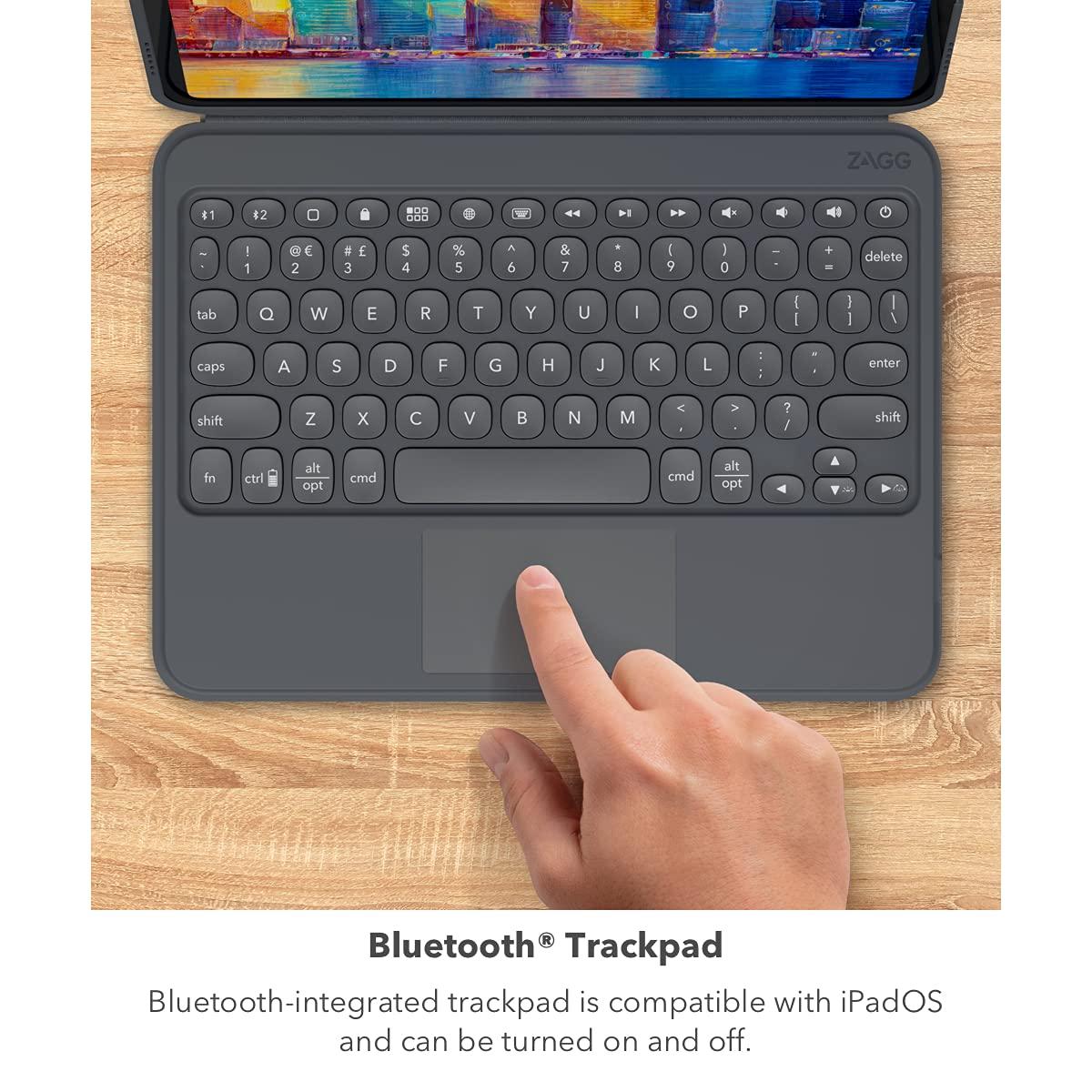 ZAGG ZAGG - Pro Keys Wireless Keyboard with Trackpad and Detachable Case - Compatible with The Apple iPad 10.2\"(Gen 7,8,9) - Charcoal
