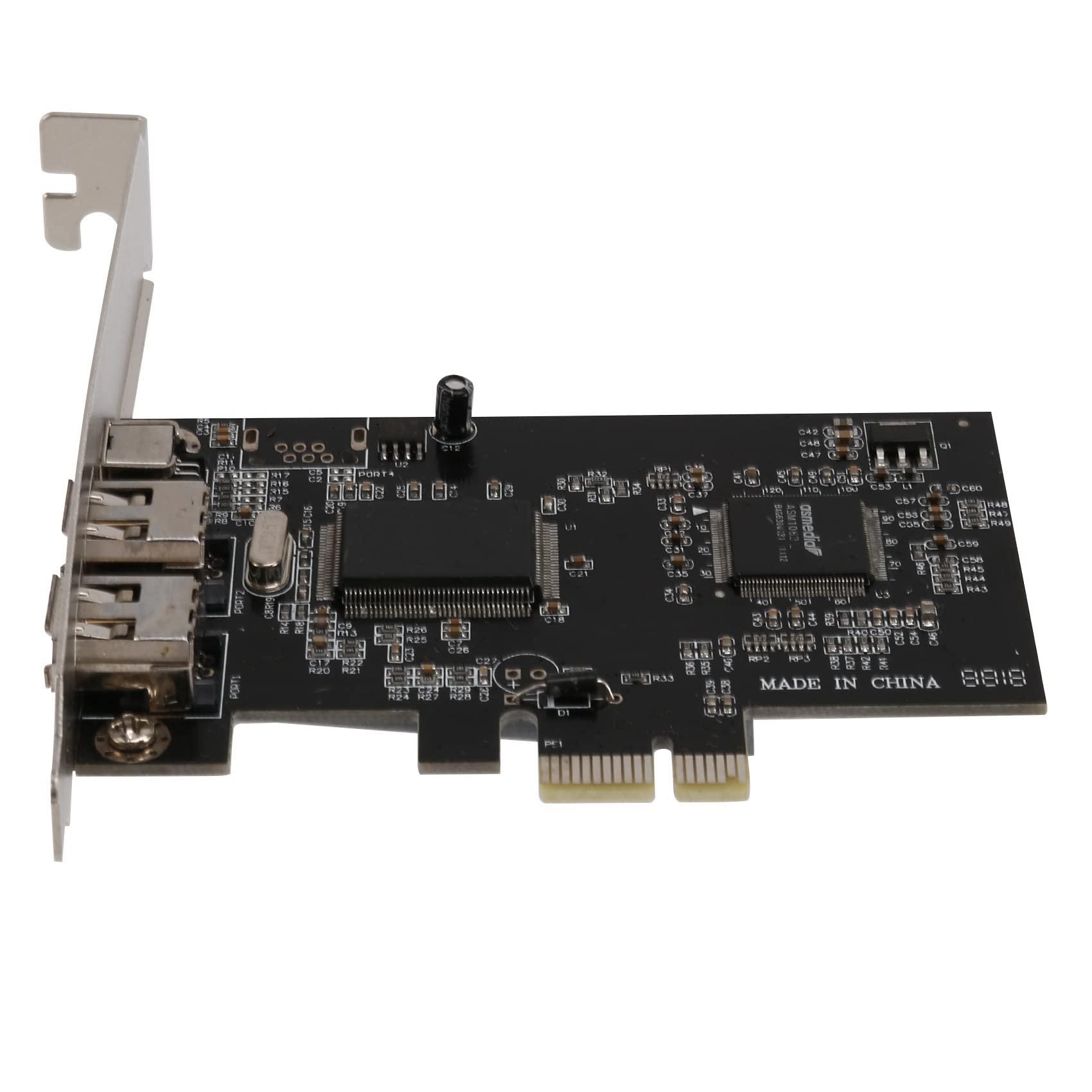 Pasuihcay Pasuihcay 1394 Firewire Card,PCIe 3 Ports 1394A Firewire Expansion Card, PCI Express to External IEEE 1394 Adapter Controller