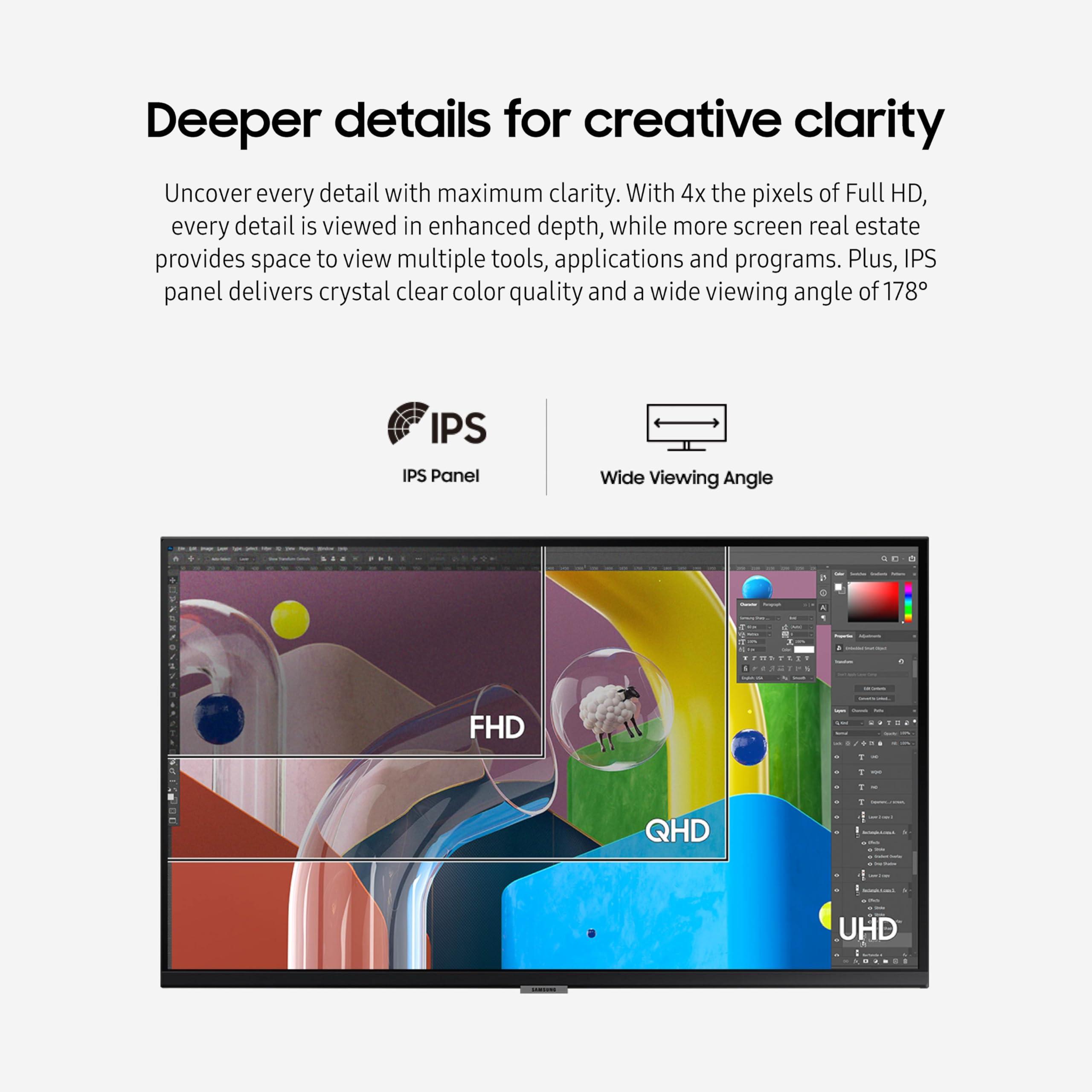 Samsung Samsung 27-Inch ViewFinity S80PB Series UHD Computer Monitor, DCI-P3 98%, VESA DisplayHDR 400, IPS Panel, Matte Display, USB-C, PIP/PBP, Intelligent Eye Care, LS27B804PXNXGO