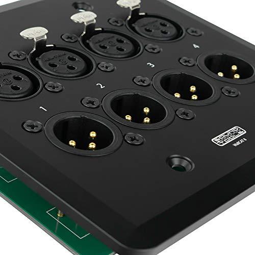 Sound Tools WallCAT 8 - Analog, AES3, DMX and intercom 4 Channel Wall Plate NO Solder Required (Black)