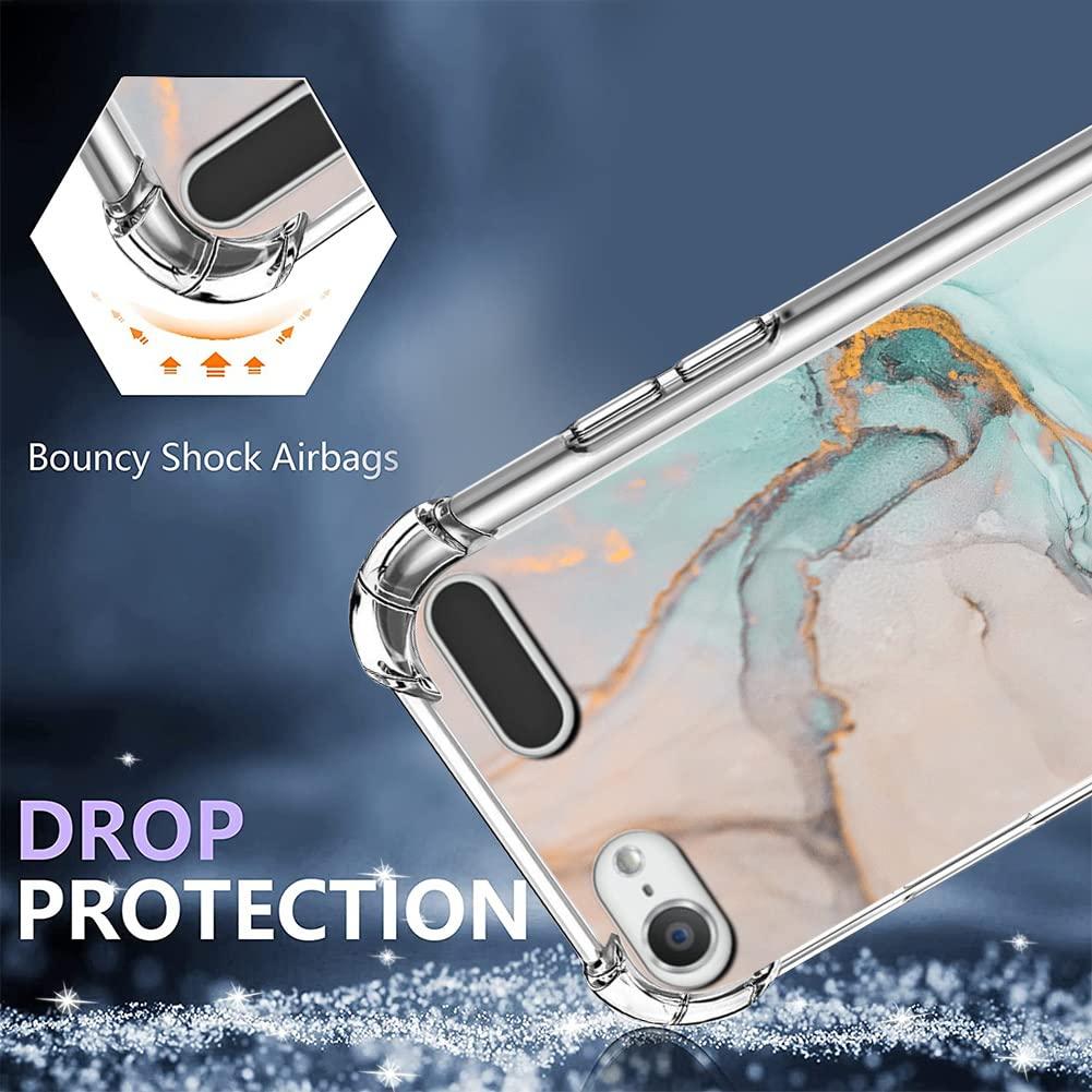 KANGHAR KANGHAR iPod Touch 7/6/5 Case, Marble Pattern with Screen Protector,Kickstand Ring Holder Soft TPU Bumper Shockproof Cover for iPod Touch 5th/6th/7th Generation
