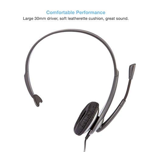 Cyber Acoustics Cyber Acoustics Mono Headset, headphone with microphone, great for K12 School Classroom and Education (AC-104),Gray