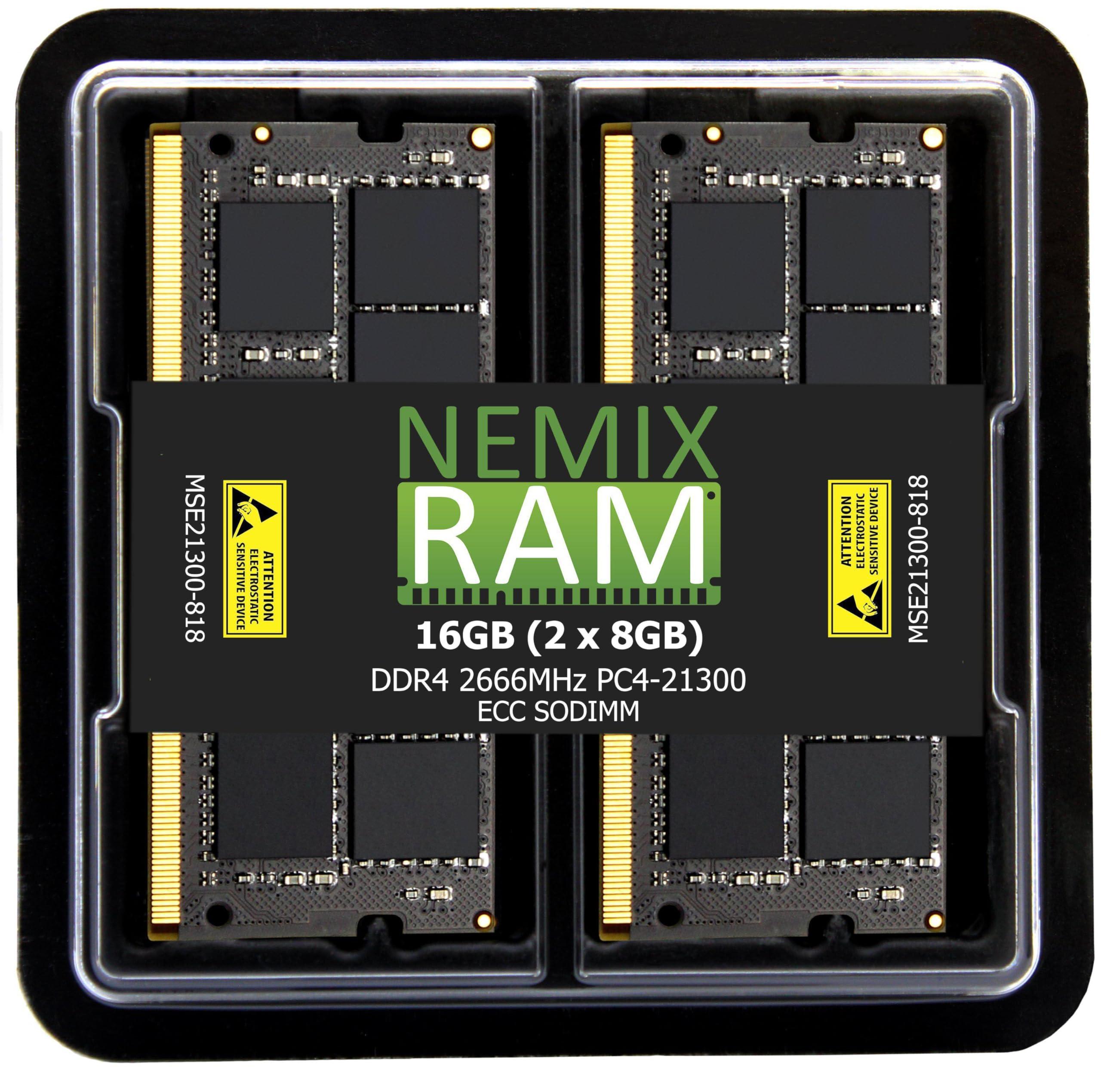 NEMIX RAM NEMIX RAM 16GB (2X8GB) DDR4 2666MHZ PC4-21300 1Rx8 1.2V 260-PIN ECC SODIMM KIT Compatible with Synology DiskStation DS3622xs+ NAS